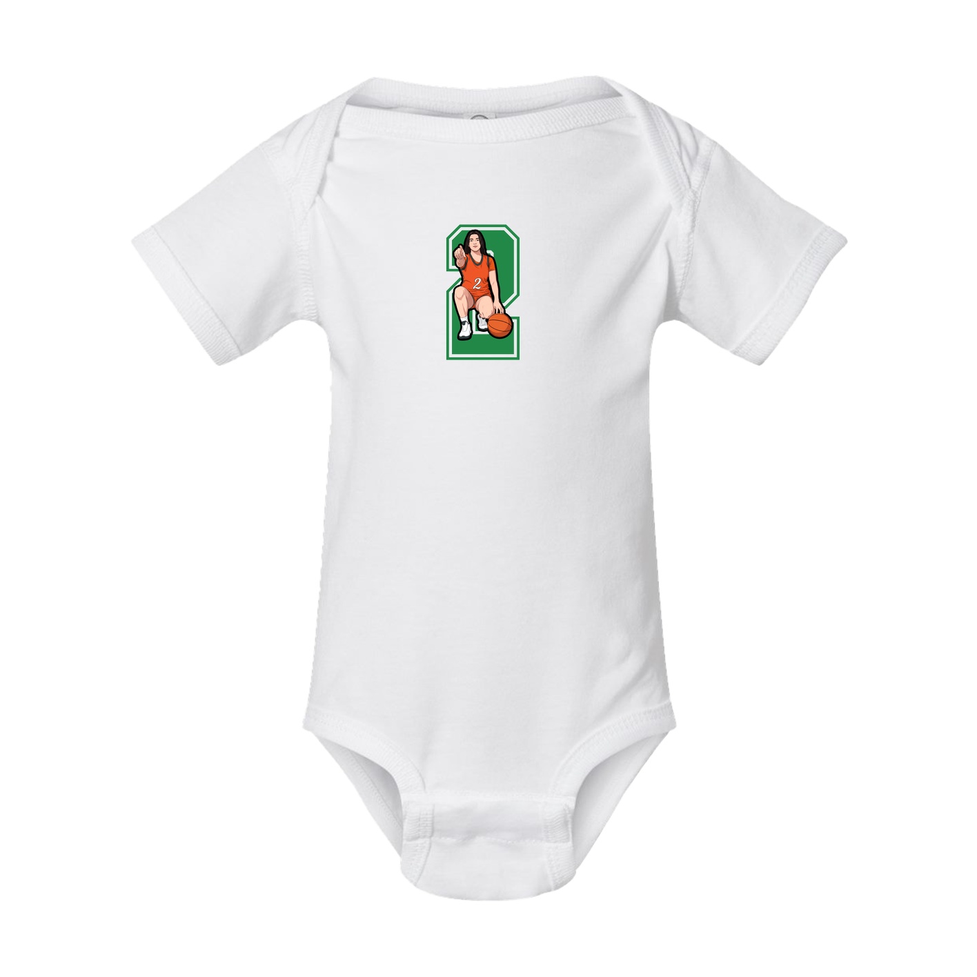 Baby Onesie — Number in White