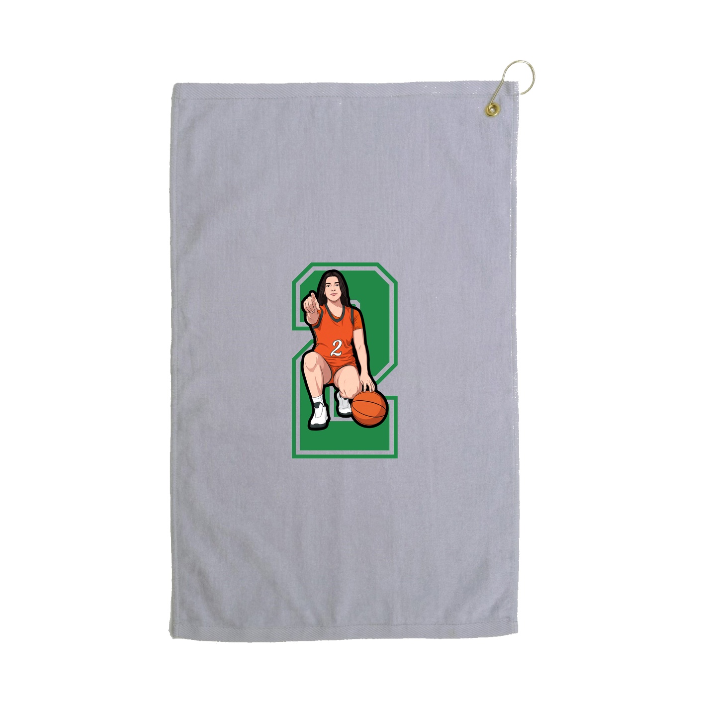 Golf Towel — Number in Grey