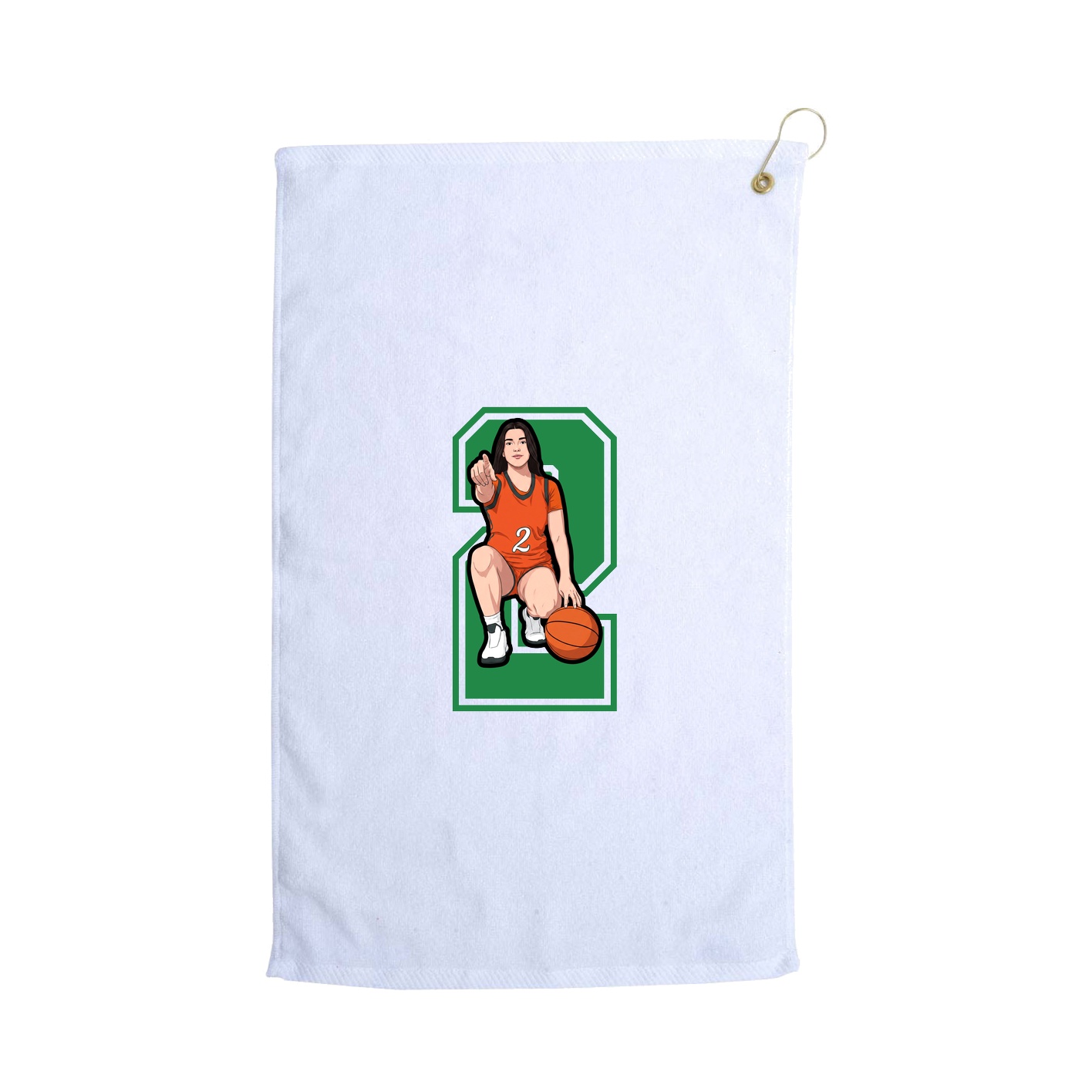 Golf Towel — Number in White
