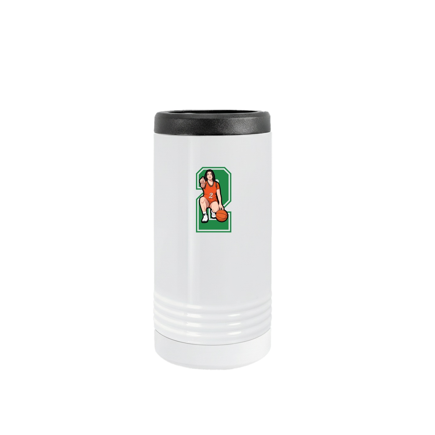 Slim Beverage Holder — Number in White