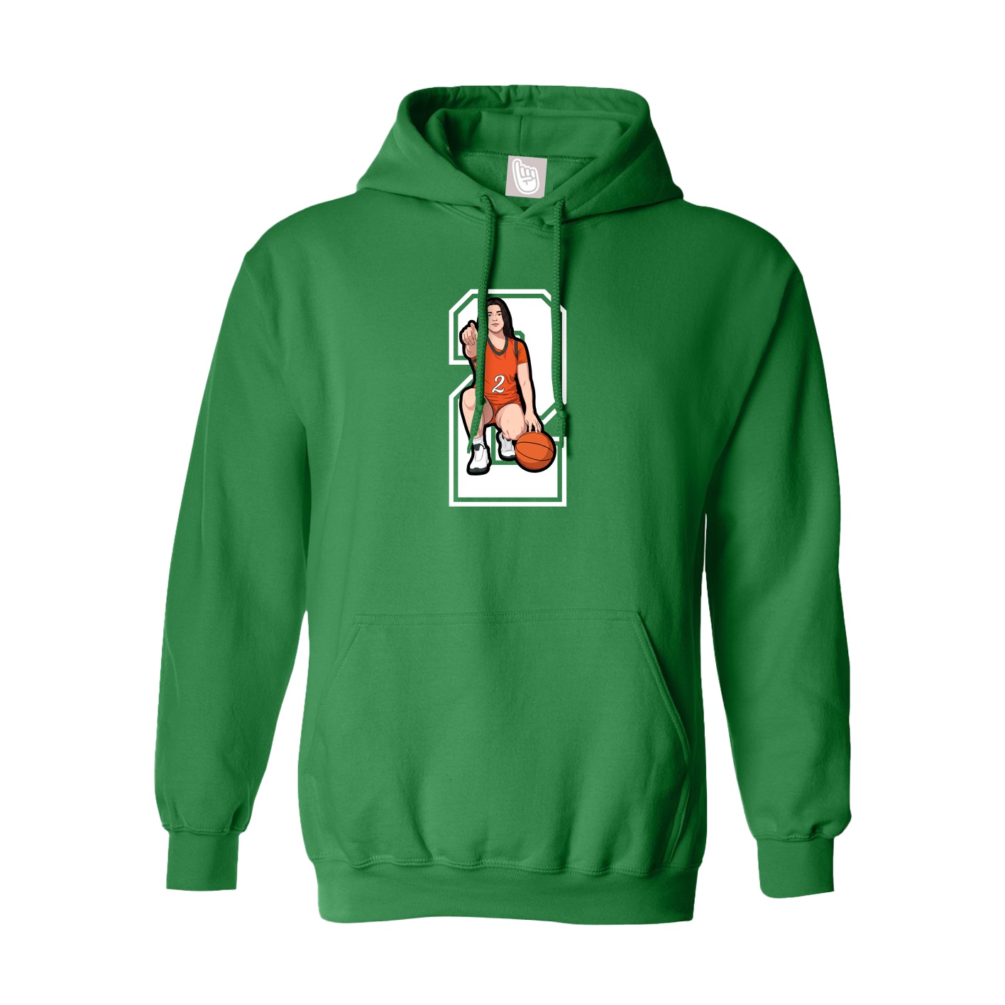 Hoodie — Number in Green