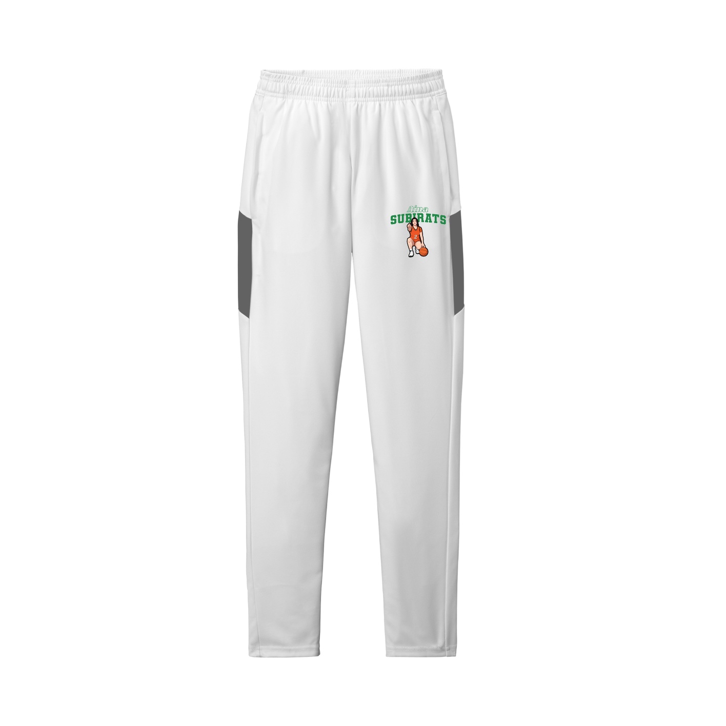 Team Travel Pant — Name Arch in White/Grey