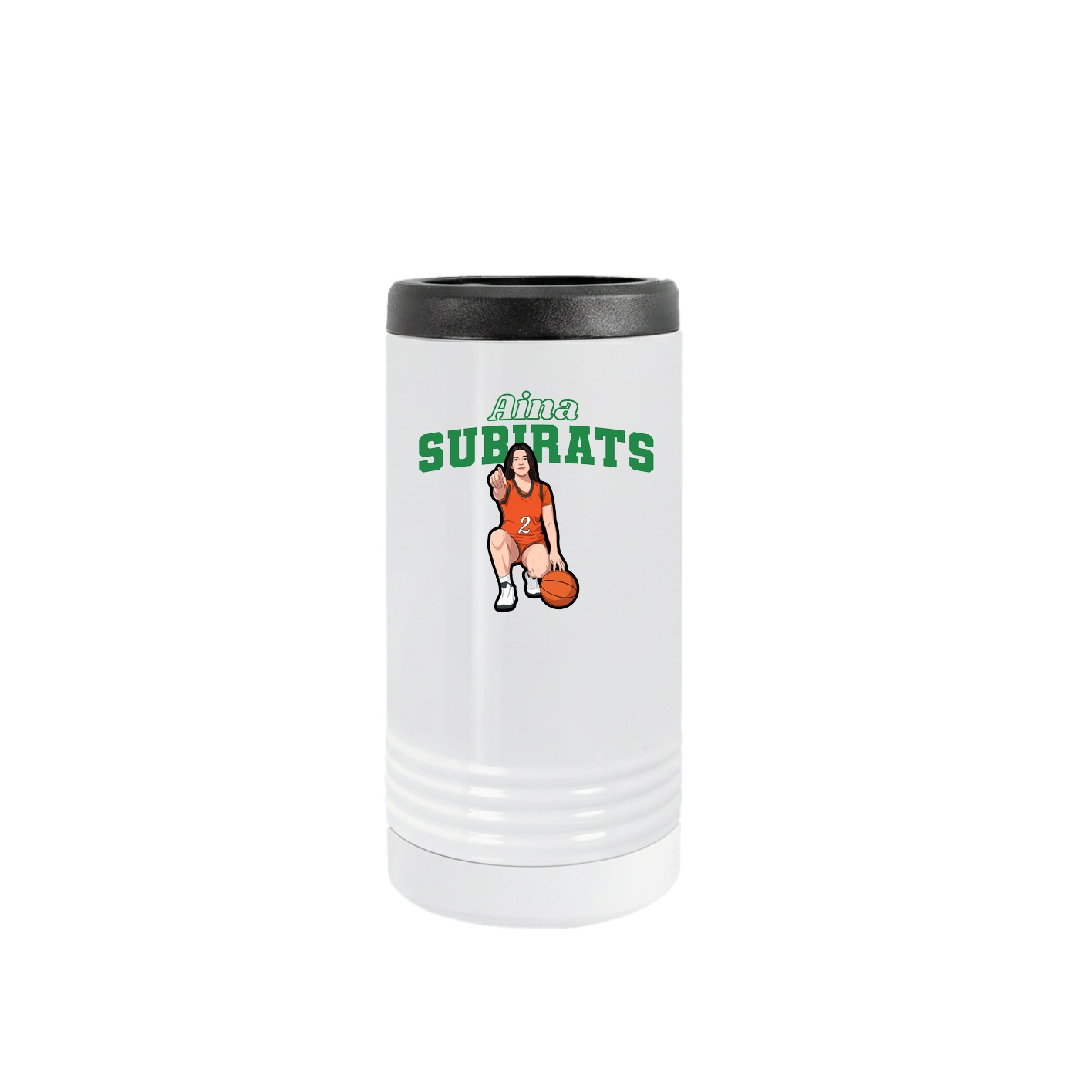 Slim Beverage Holder — Name Arch in White