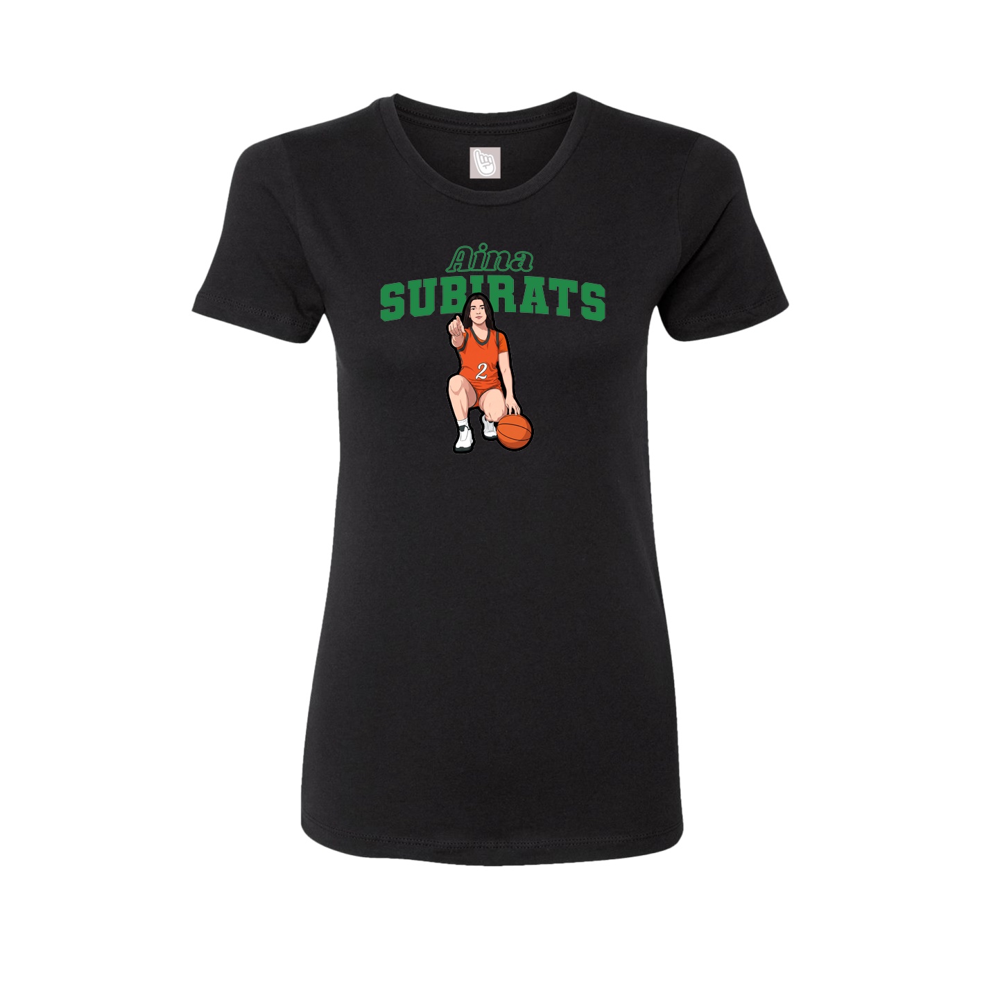 Fitted Women's Tee — Name Arch in Black