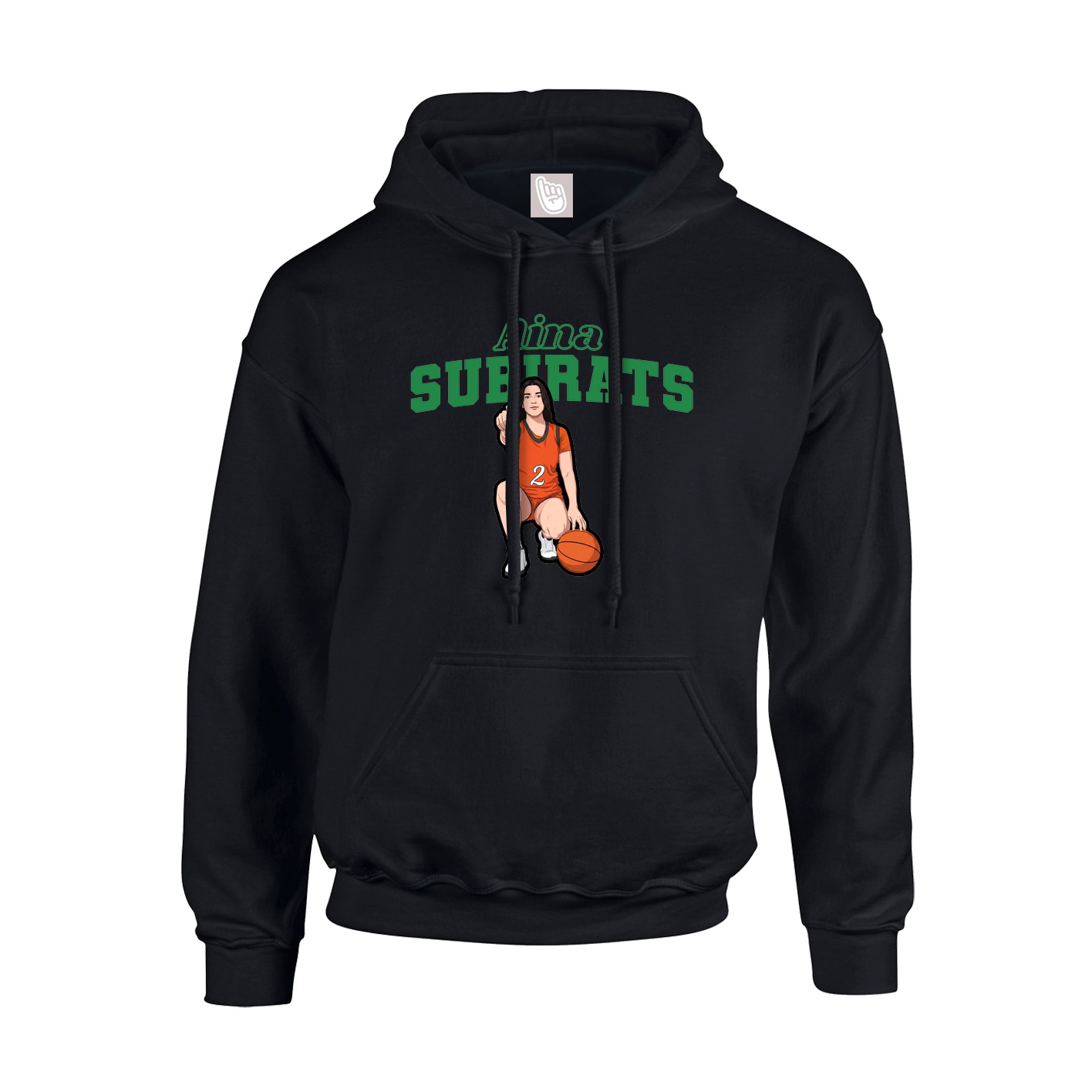 Youth Hoodie — Name Arch in Black