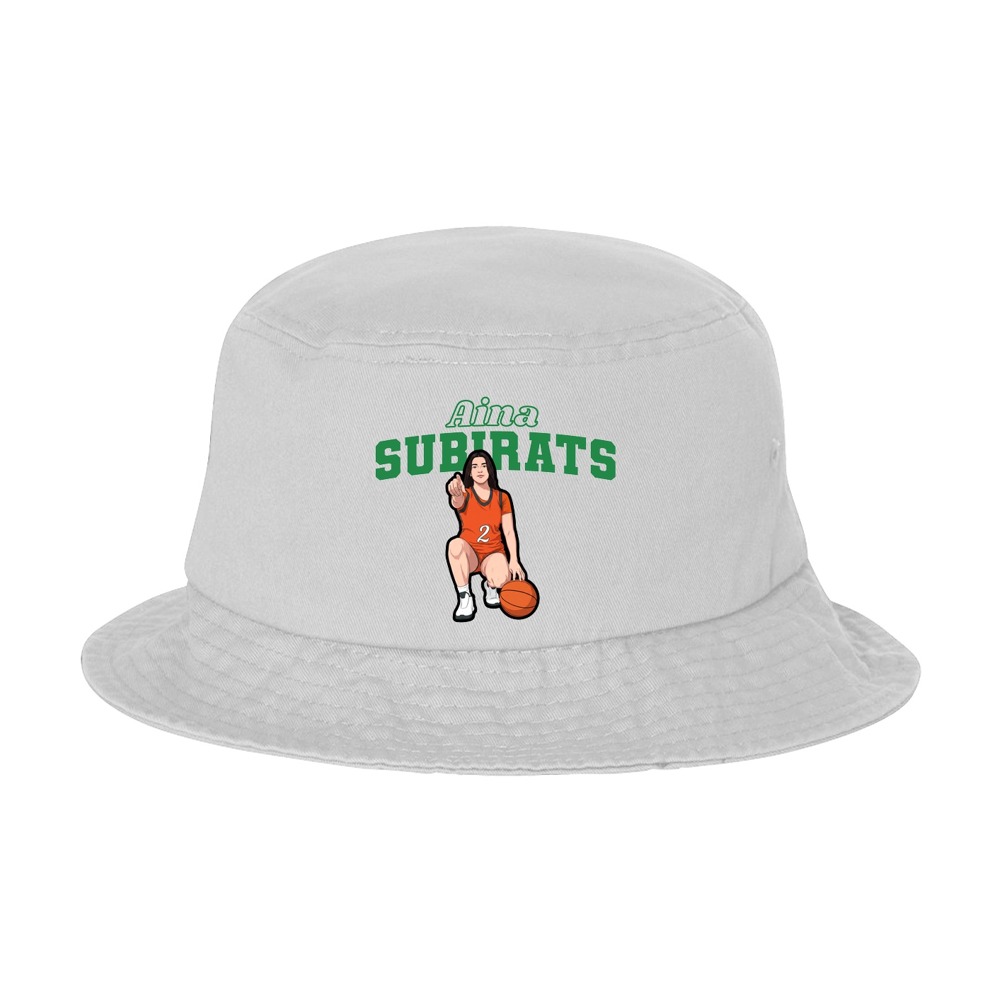 Bucket Cap — Name Arch in White