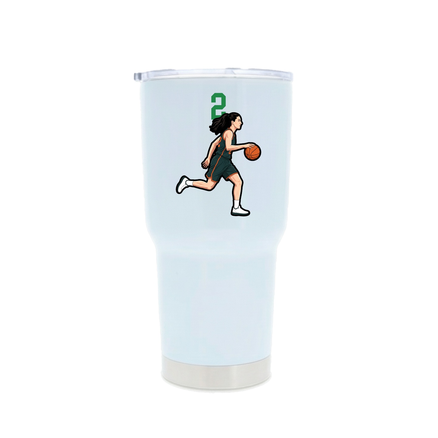 30oz Stainless Steel Tumbler — Number Top in White
