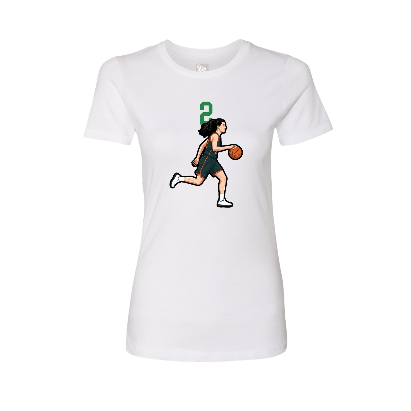 Fitted Women's Tee — Number Top in White