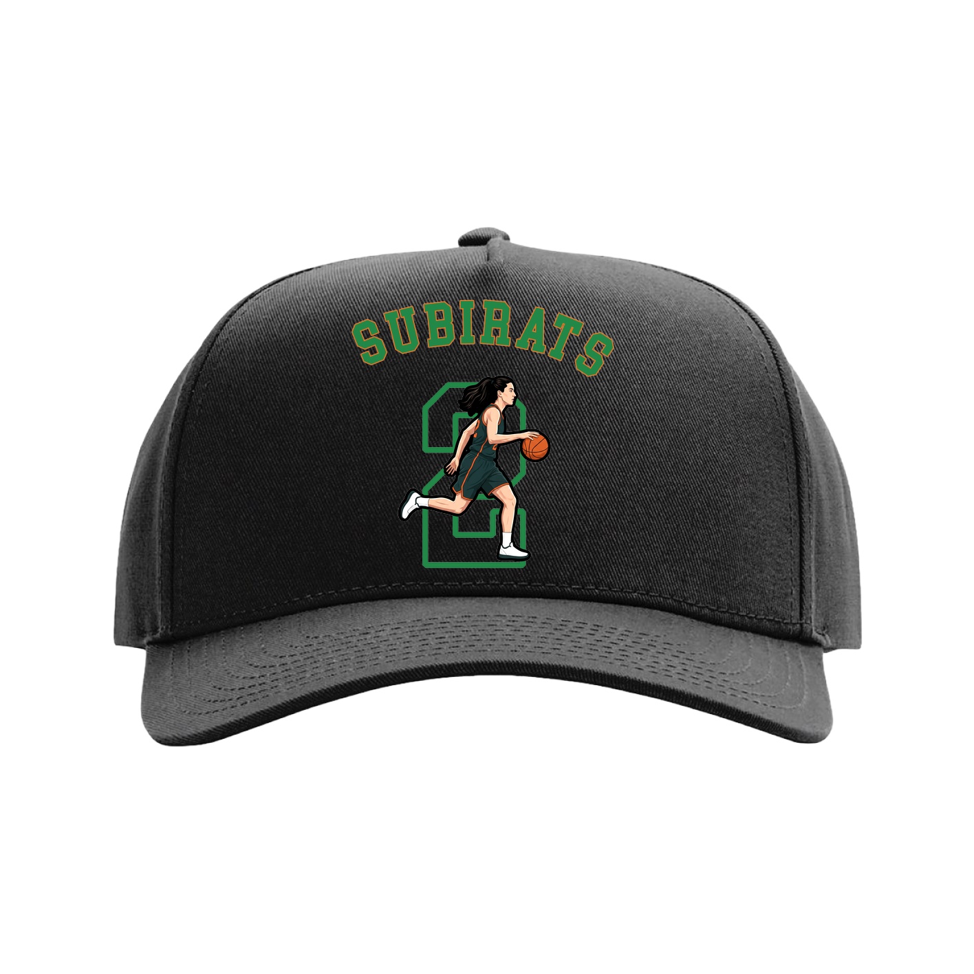 Full Fabric Five-Panel Champ Cap — Shirsey Arch in Black