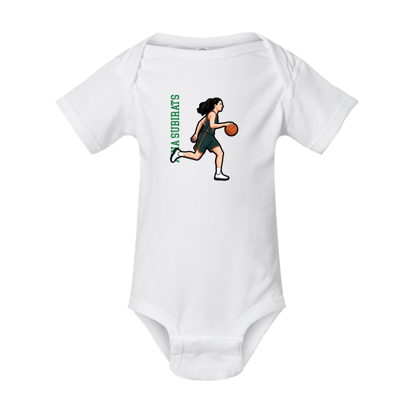 Baby Onesie — Name Vertical in White