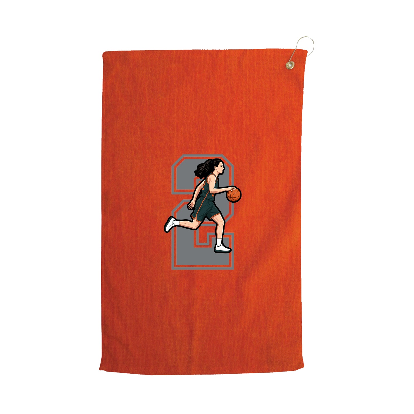 Golf Towel — Number in Orange