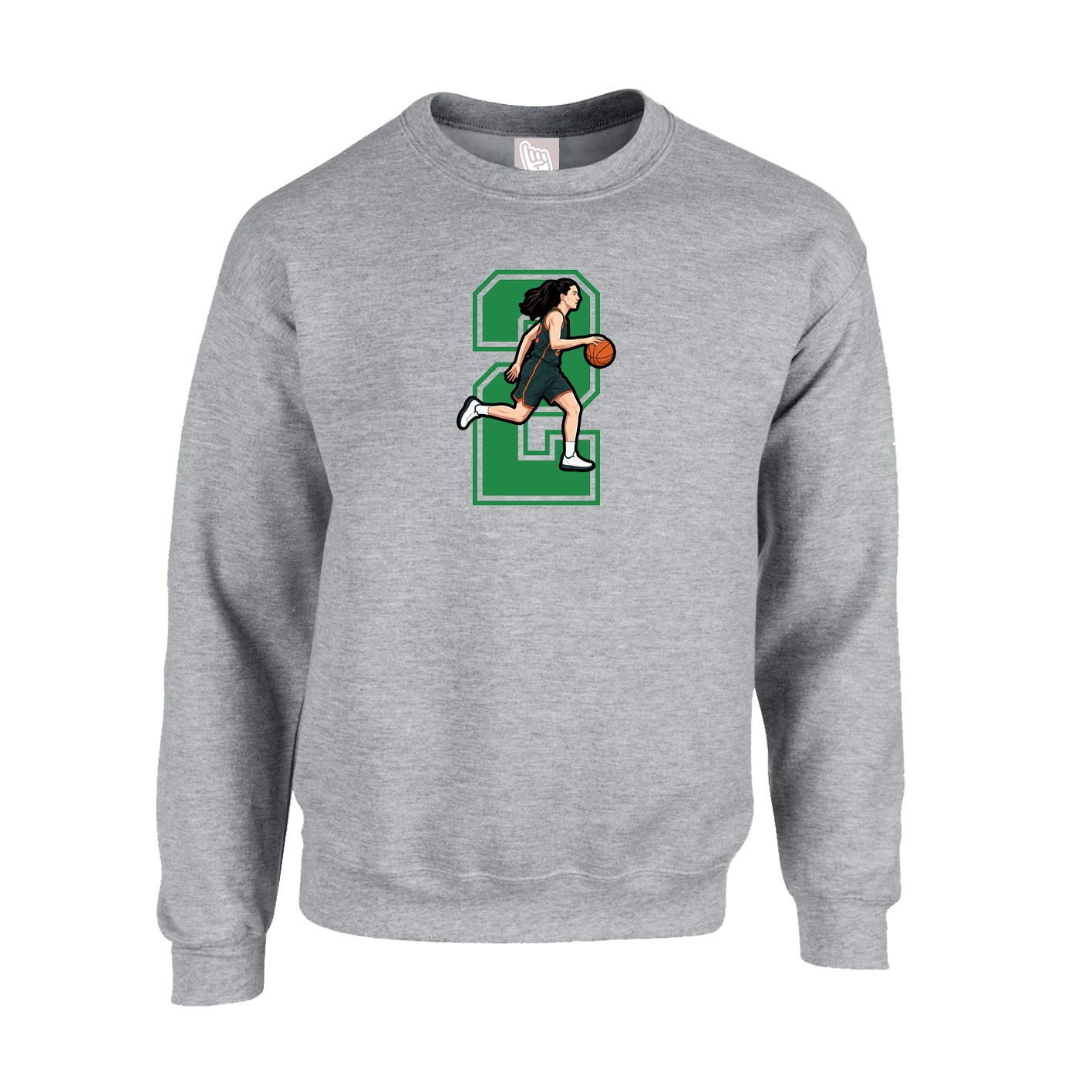Fleece Crew — Number in Grey