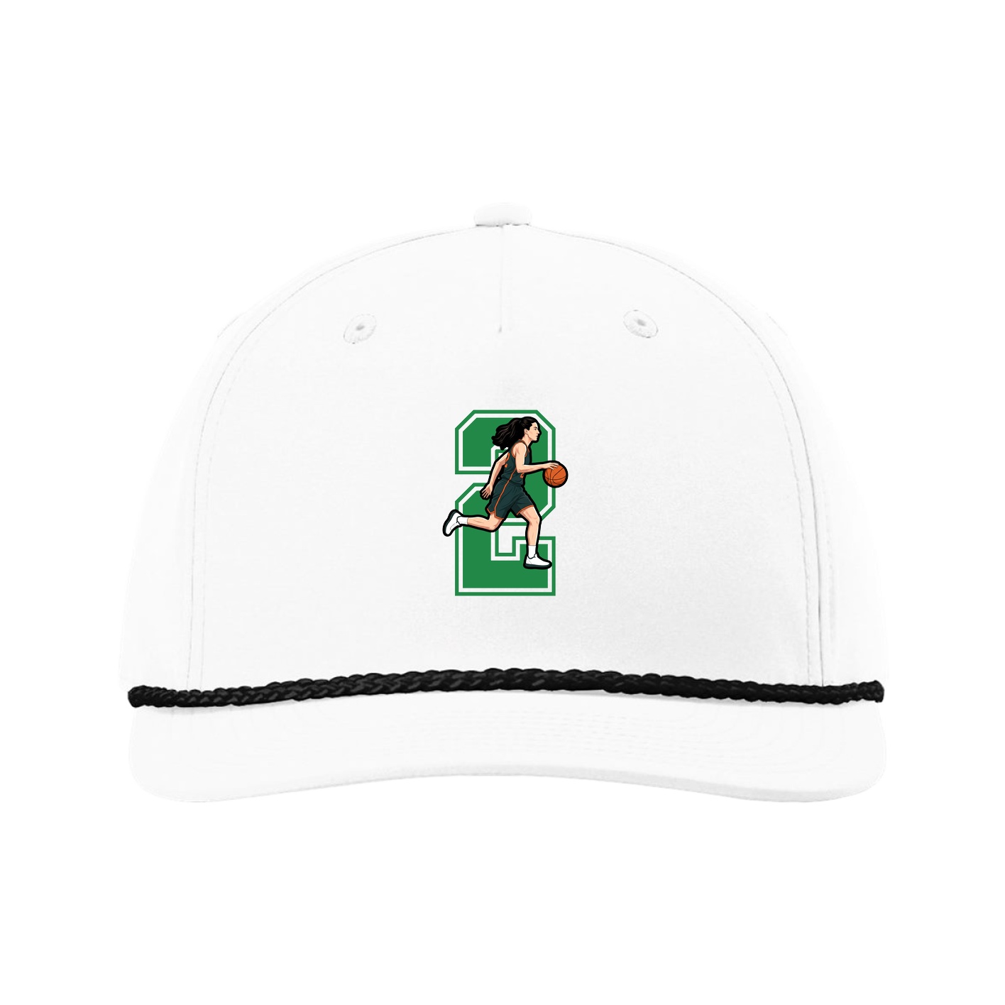 Five-Panel Classic Rope Cap — Number in White