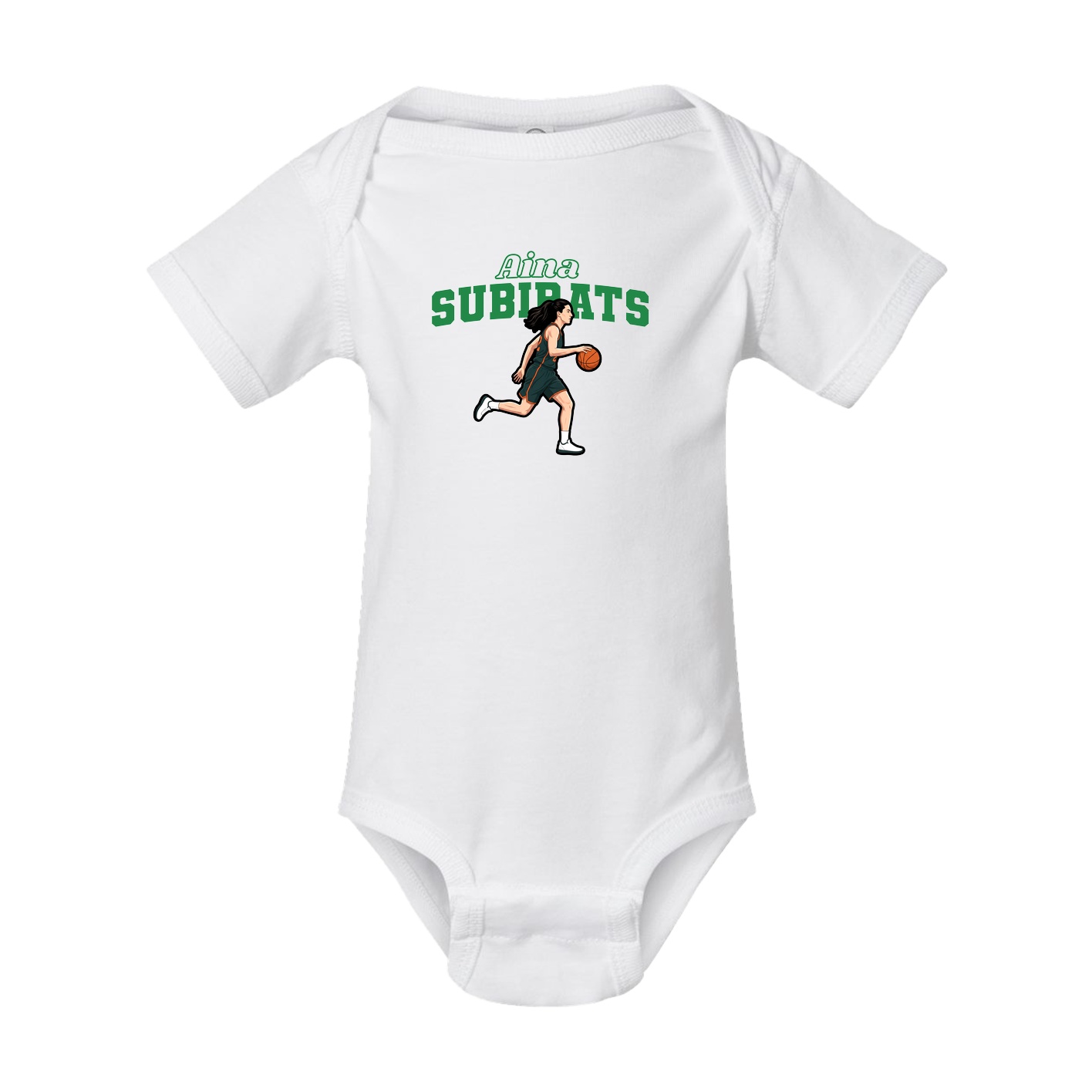 Baby Onesie — Name Arch in White