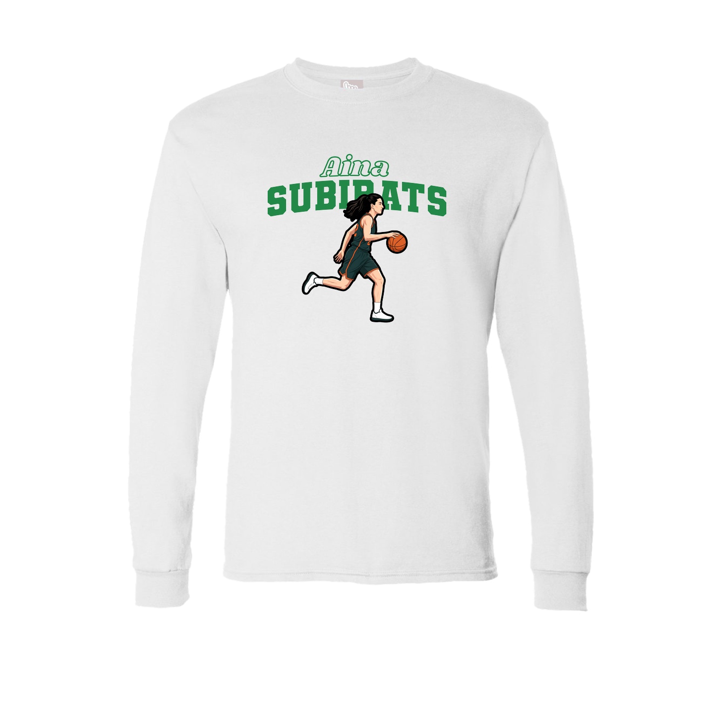 Long Sleeve Tee — Name Arch in White