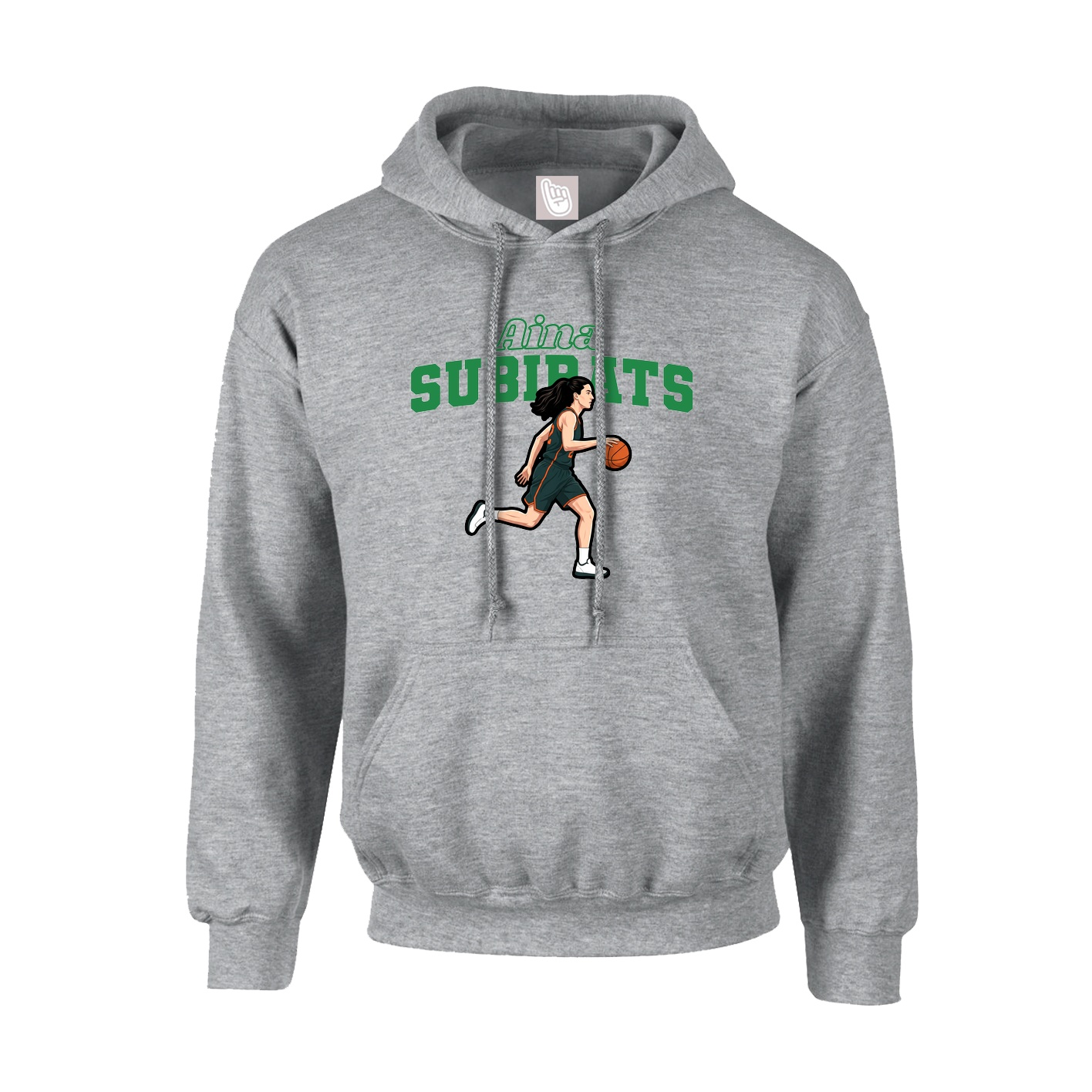 Hoodie — Name Arch in Grey