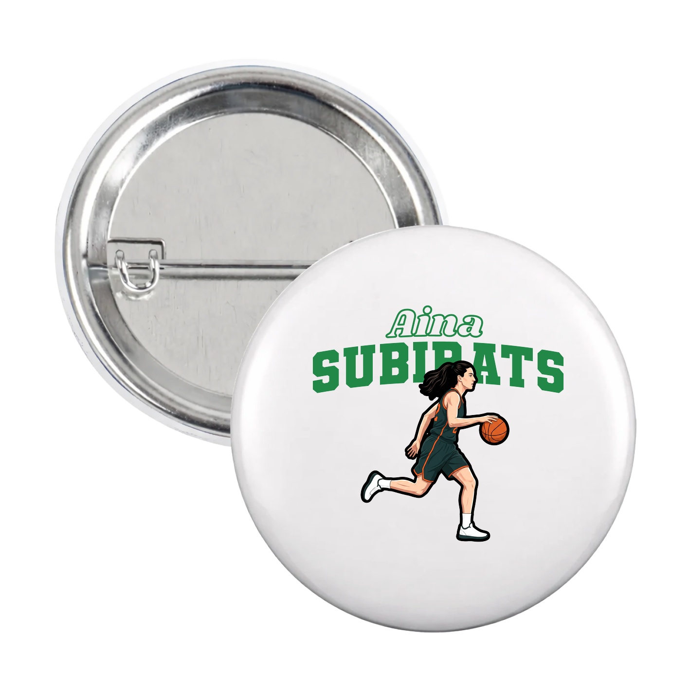 Game Day Button — Name Arch in White