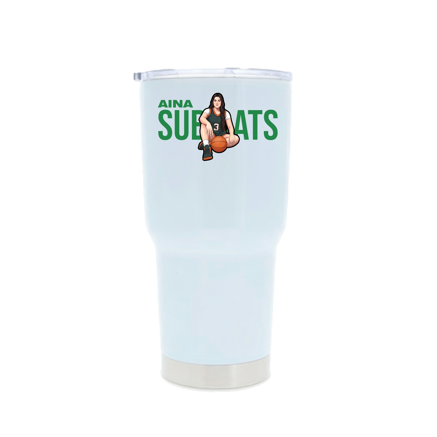 30oz Stainless Steel Tumbler — Player Name in White