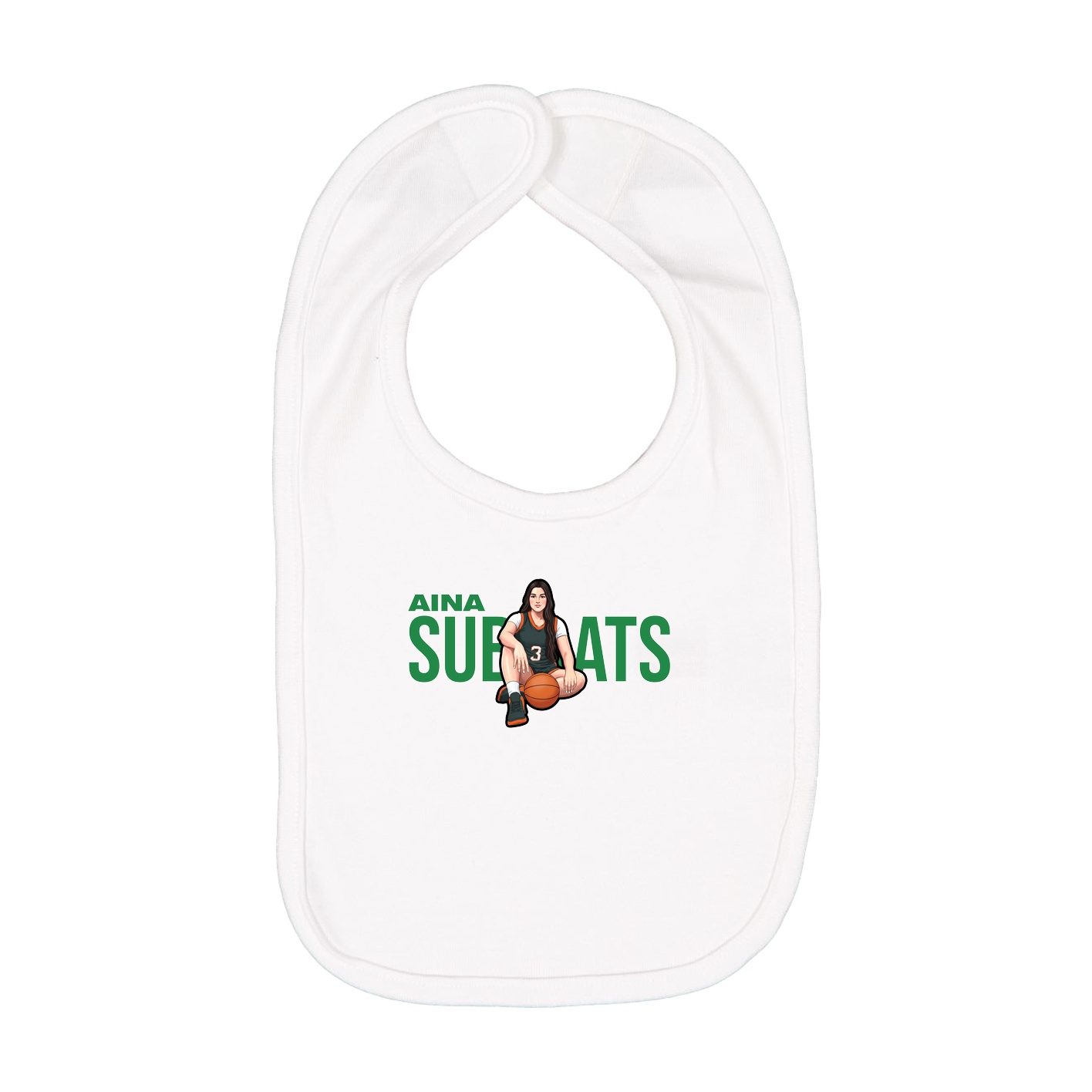 Infant Bib — Player Name in White
