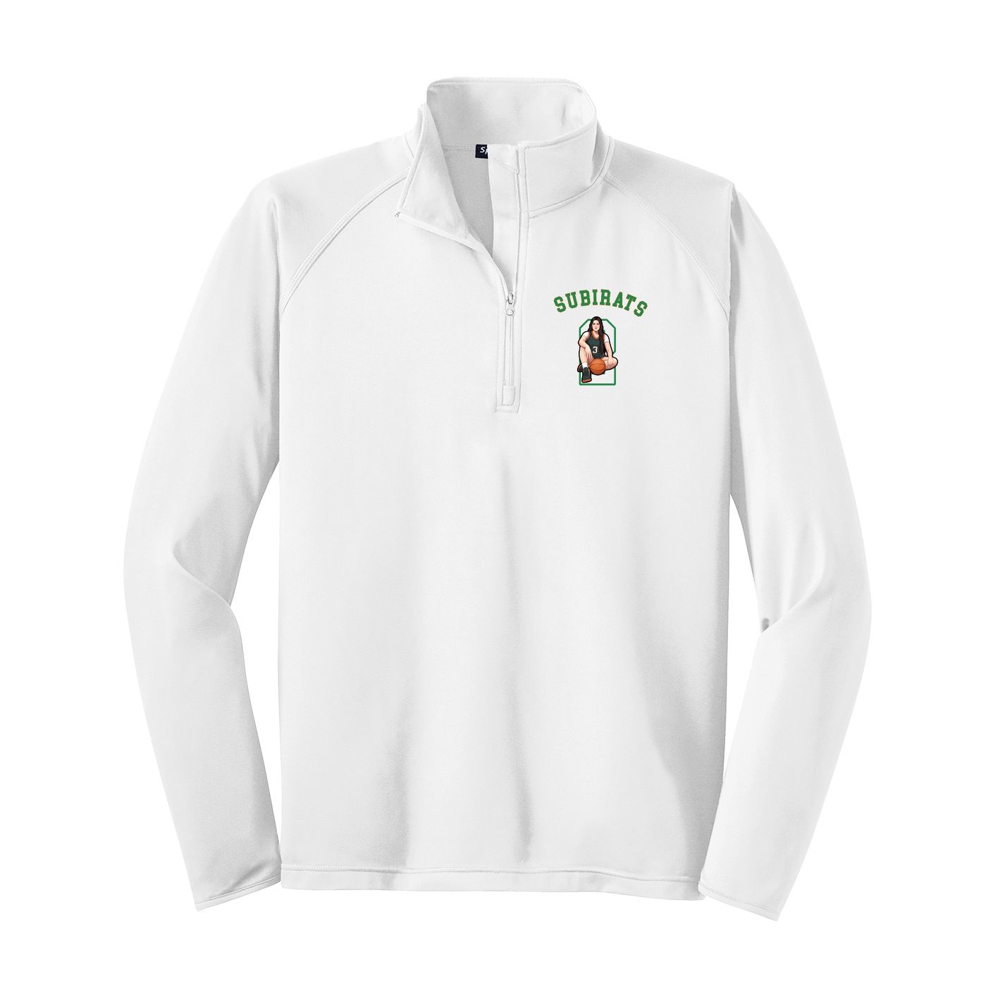 Q-Zip Pullover — Shirsey Arch in White