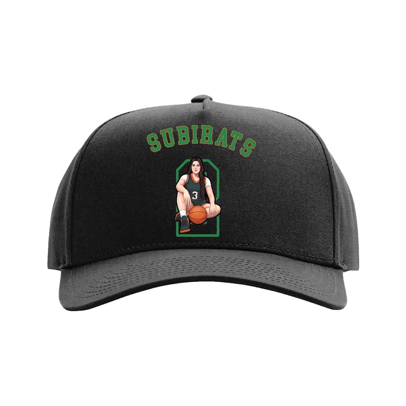 Full Fabric Five-Panel Champ Cap — Shirsey Arch in Black