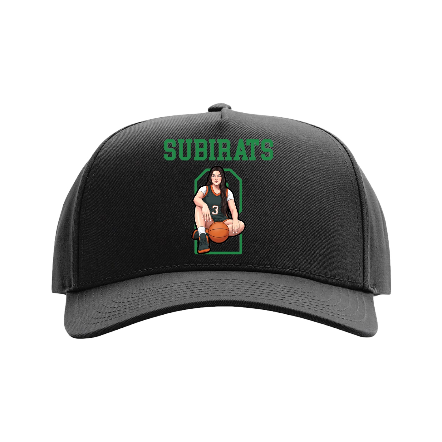 Full Fabric Five-Panel Champ Cap — Shirsey in Black