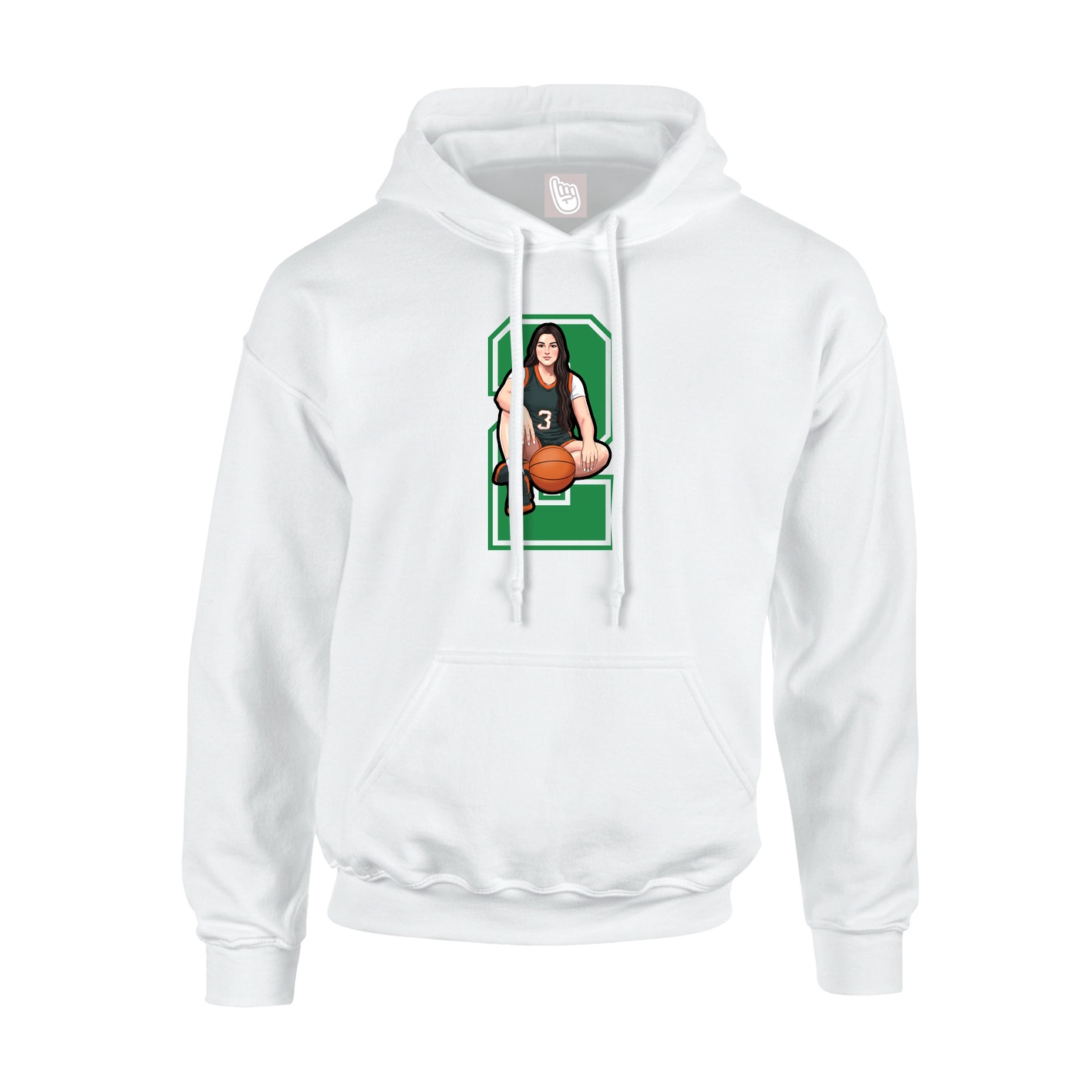 Youth Hoodie — Number in White