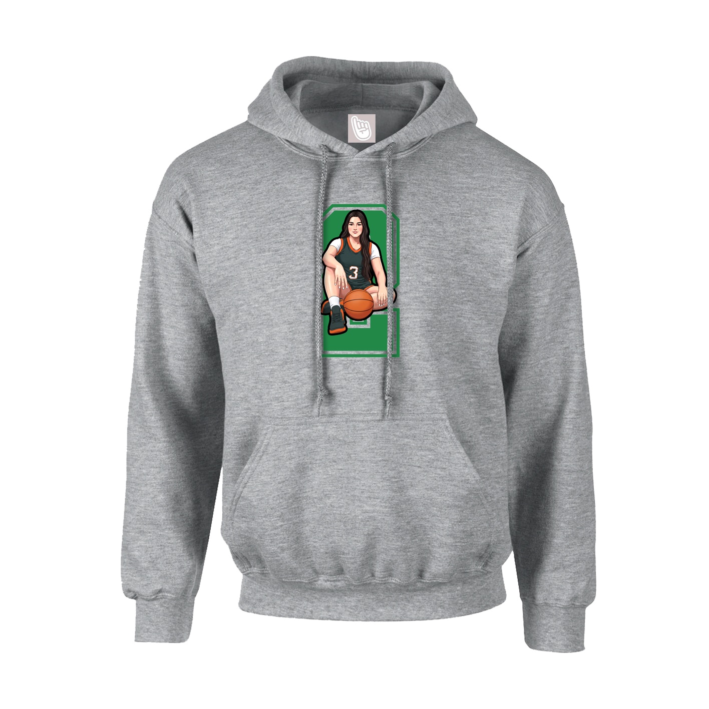 Youth Hoodie — Number in Grey