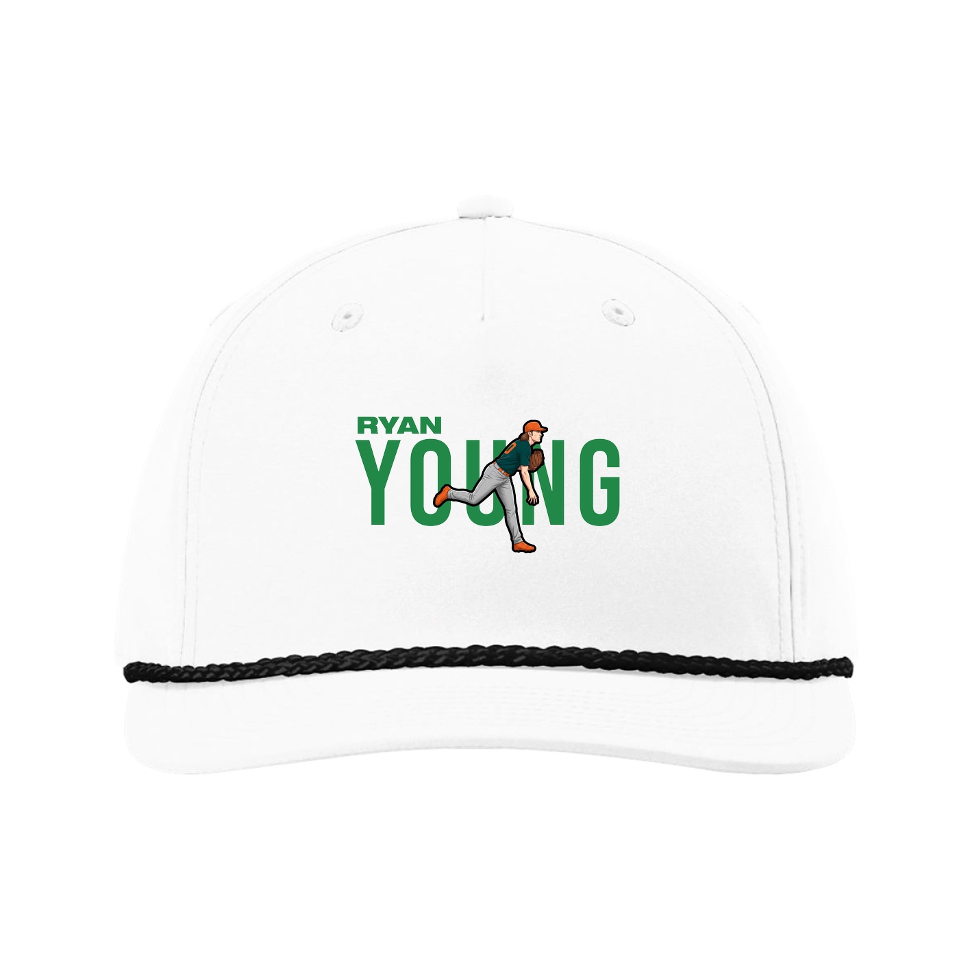 Five-Panel Classic Rope Cap — Player Name in White