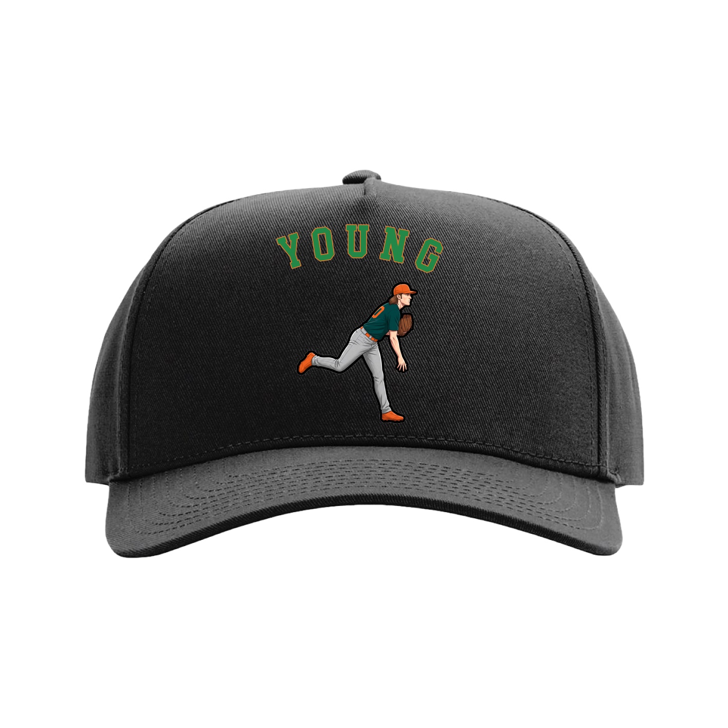 Full Fabric Five-Panel Champ Cap — Shirsey Arch in Black