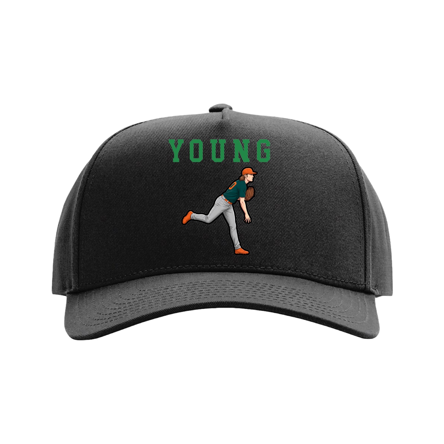 Full Fabric Five-Panel Champ Cap — Shirsey in Black