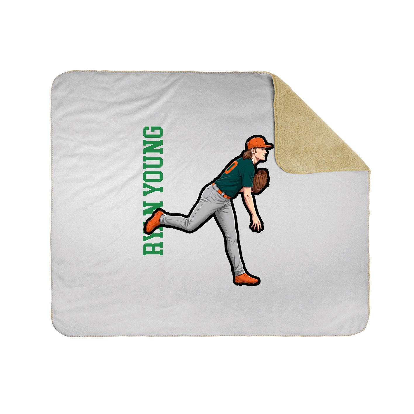 Throw Blanket — Name Vertical in White