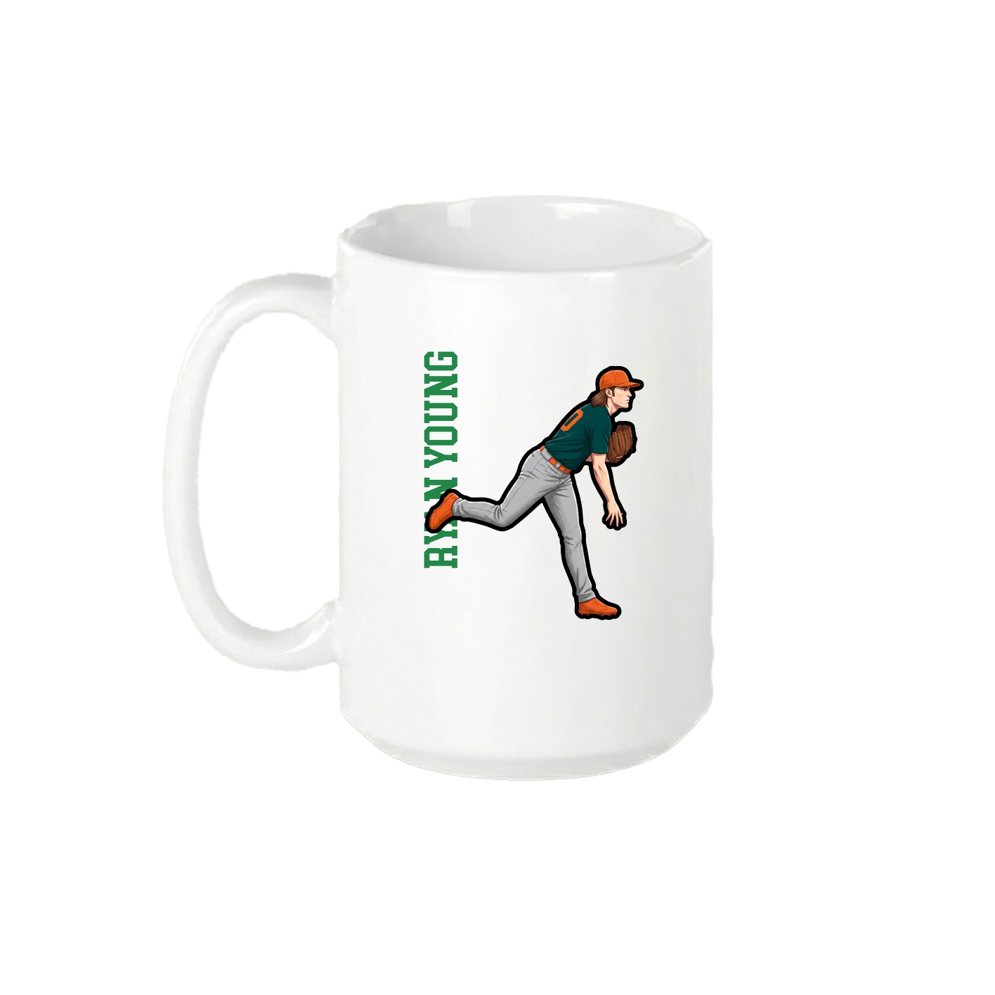 15oz Coffee Mug — Name Vertical in White
