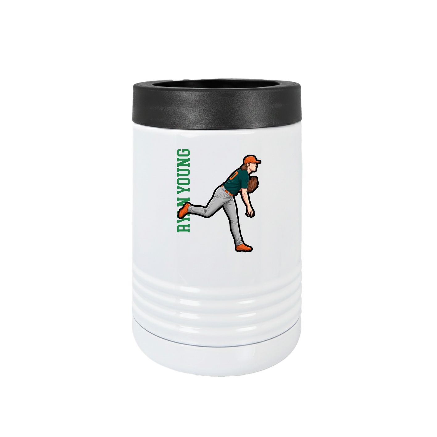 Beverage Holder — Name Vertical in White