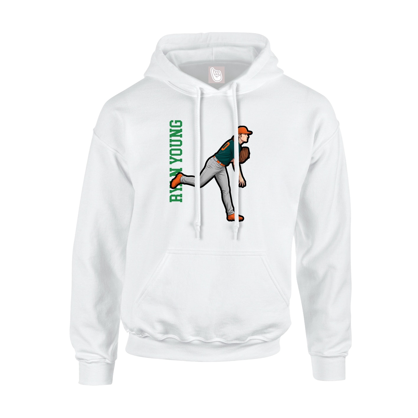 Youth Hoodie — Name Vertical in White