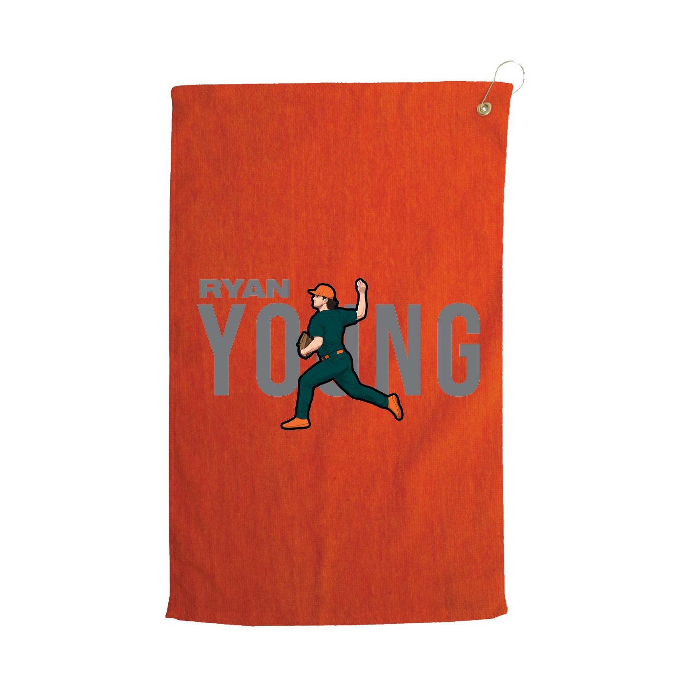 Golf Towel — Player Name in Orange