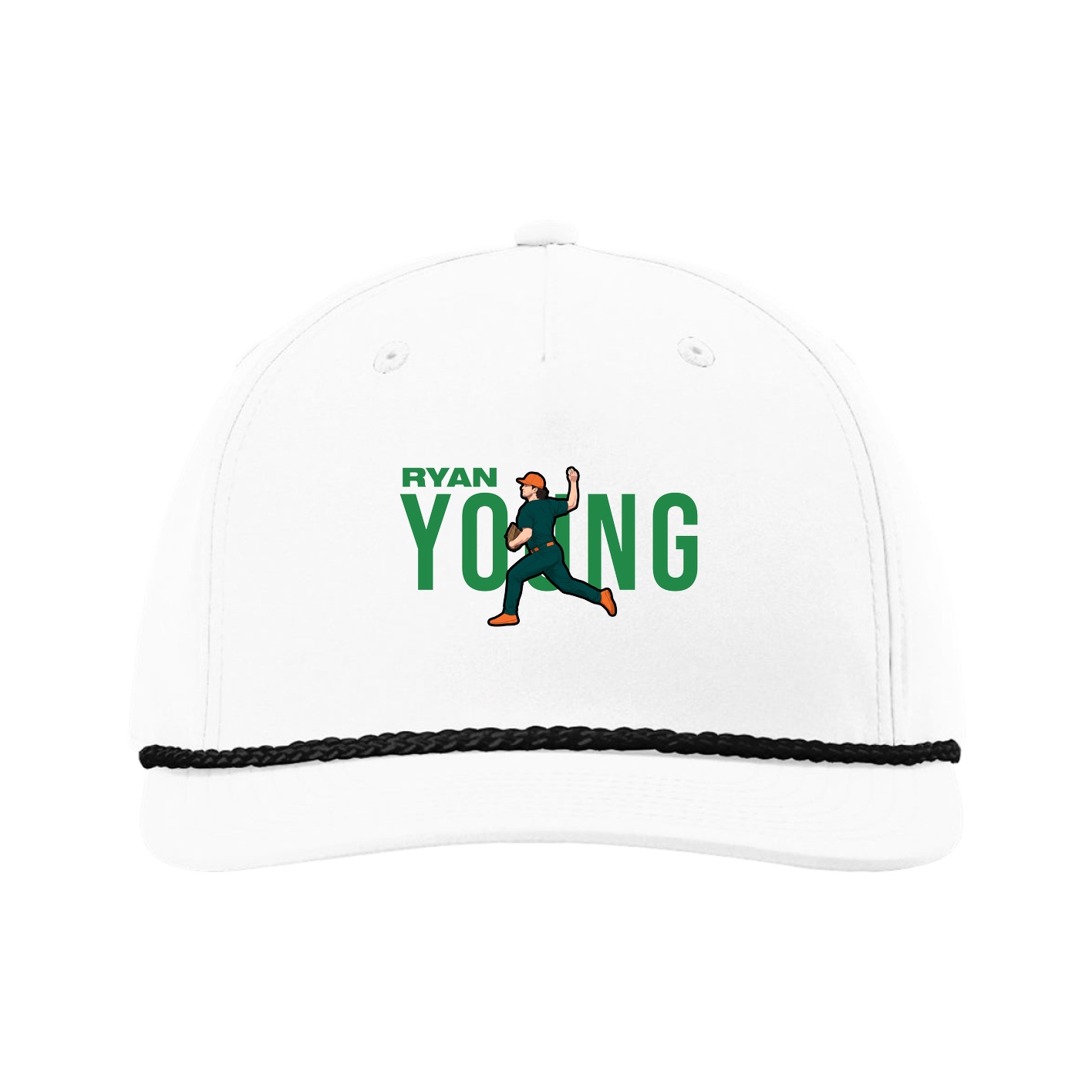 Five-Panel Classic Rope Cap — Player Name in White