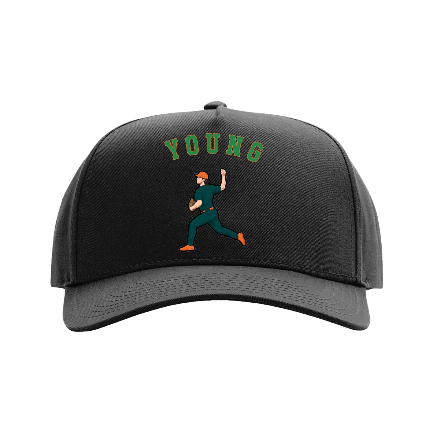 Full Fabric Five-Panel Champ Cap — Shirsey Arch in Black