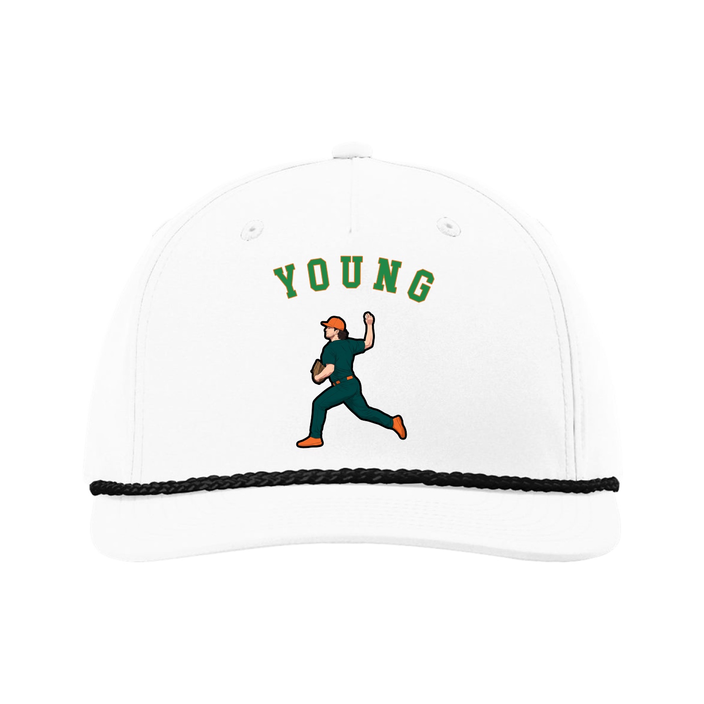 Five-Panel Classic Rope Cap — Shirsey Arch in White