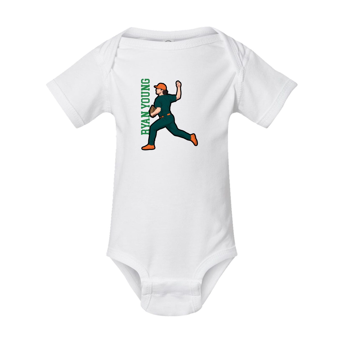 Baby Onesie — Name Vertical in White