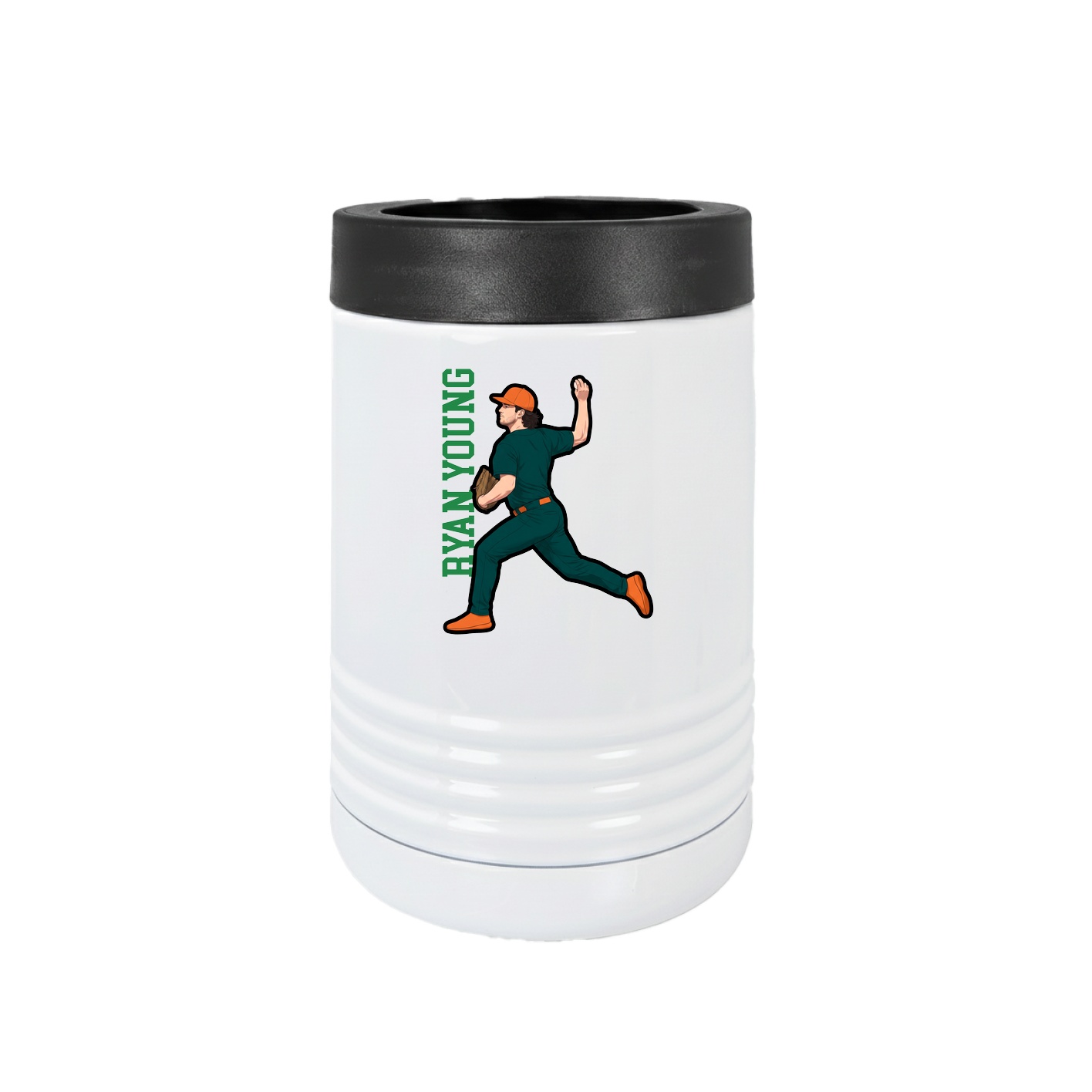 Beverage Holder — Name Vertical in White