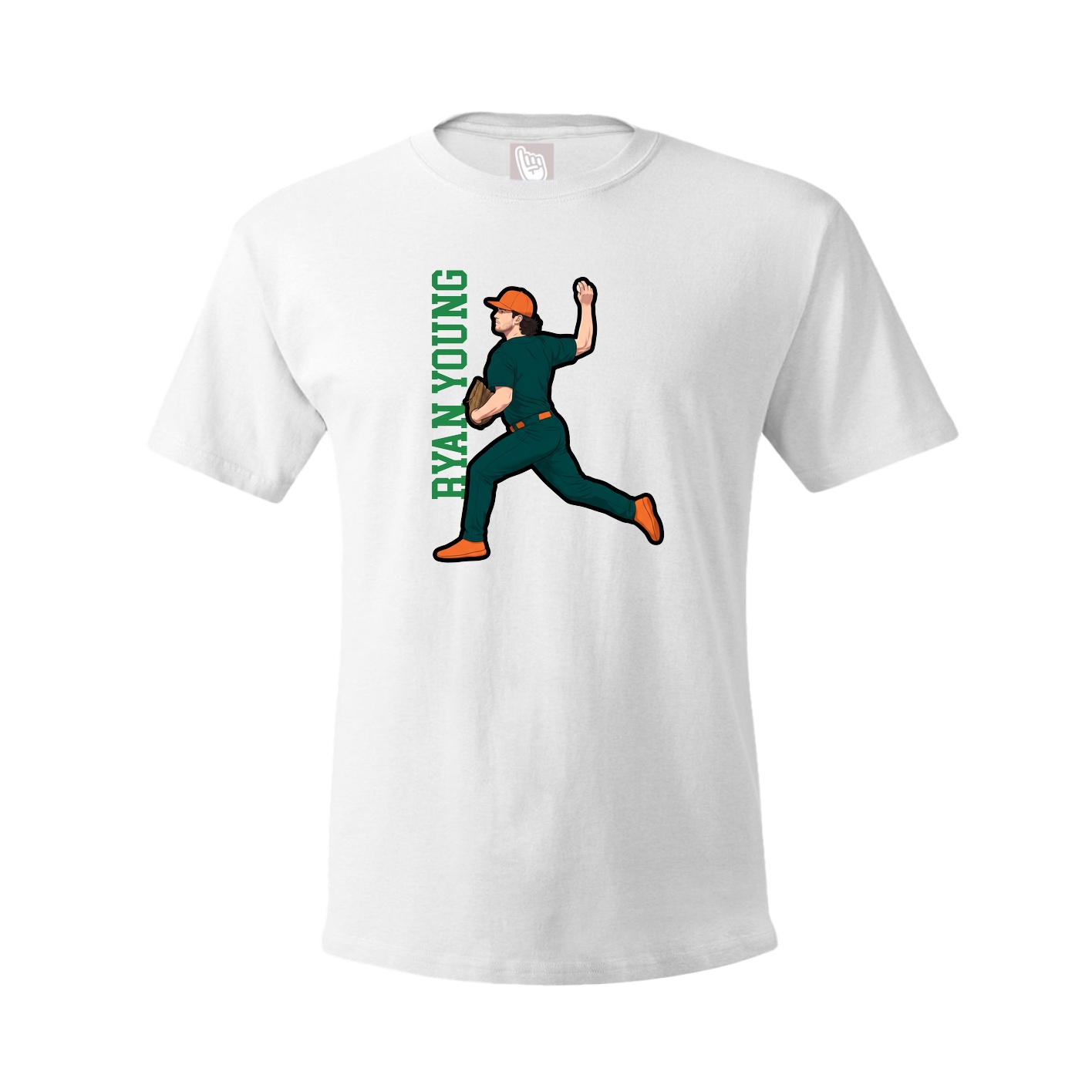 Youth Tee — Name Vertical in White