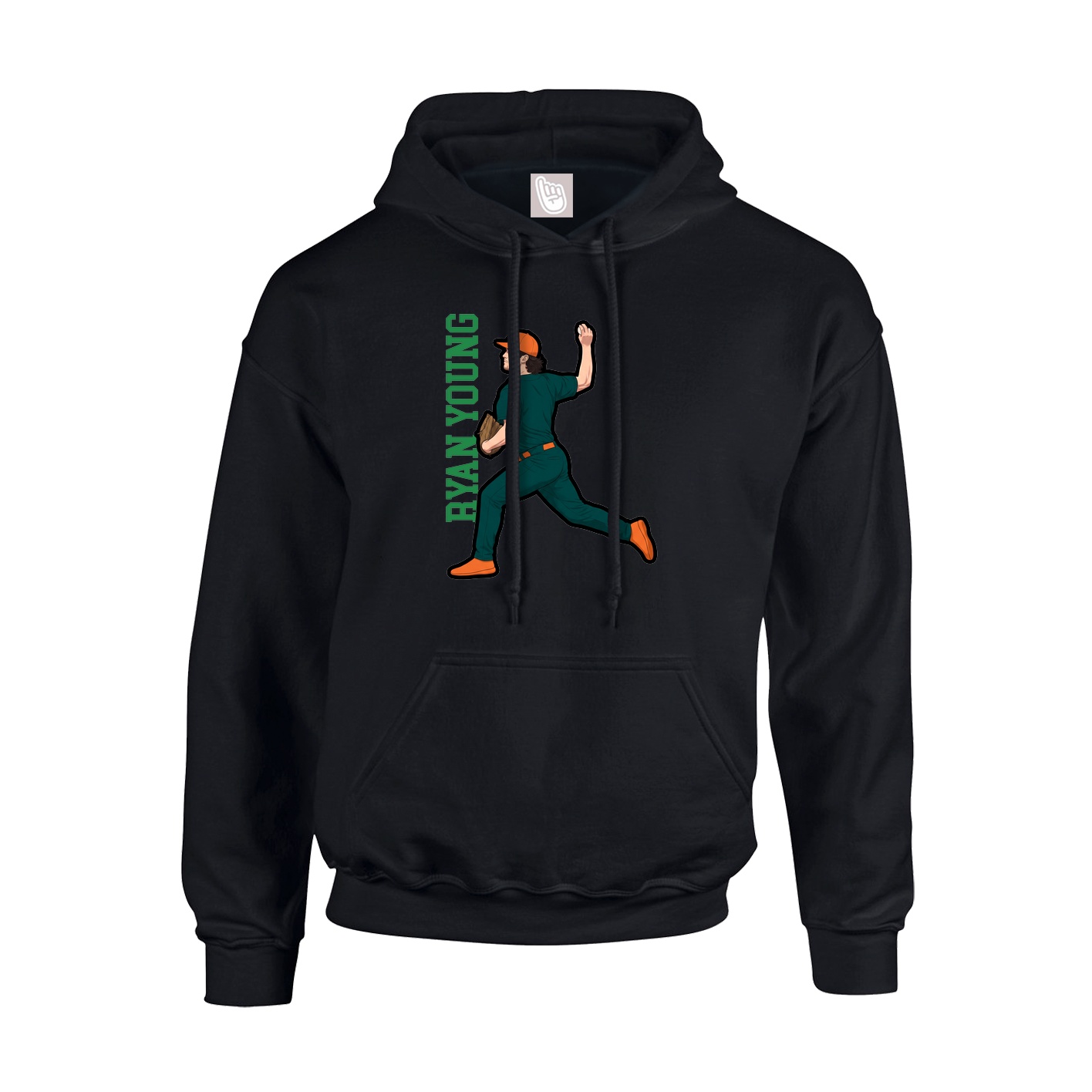 Hoodie — Name Vertical in Black