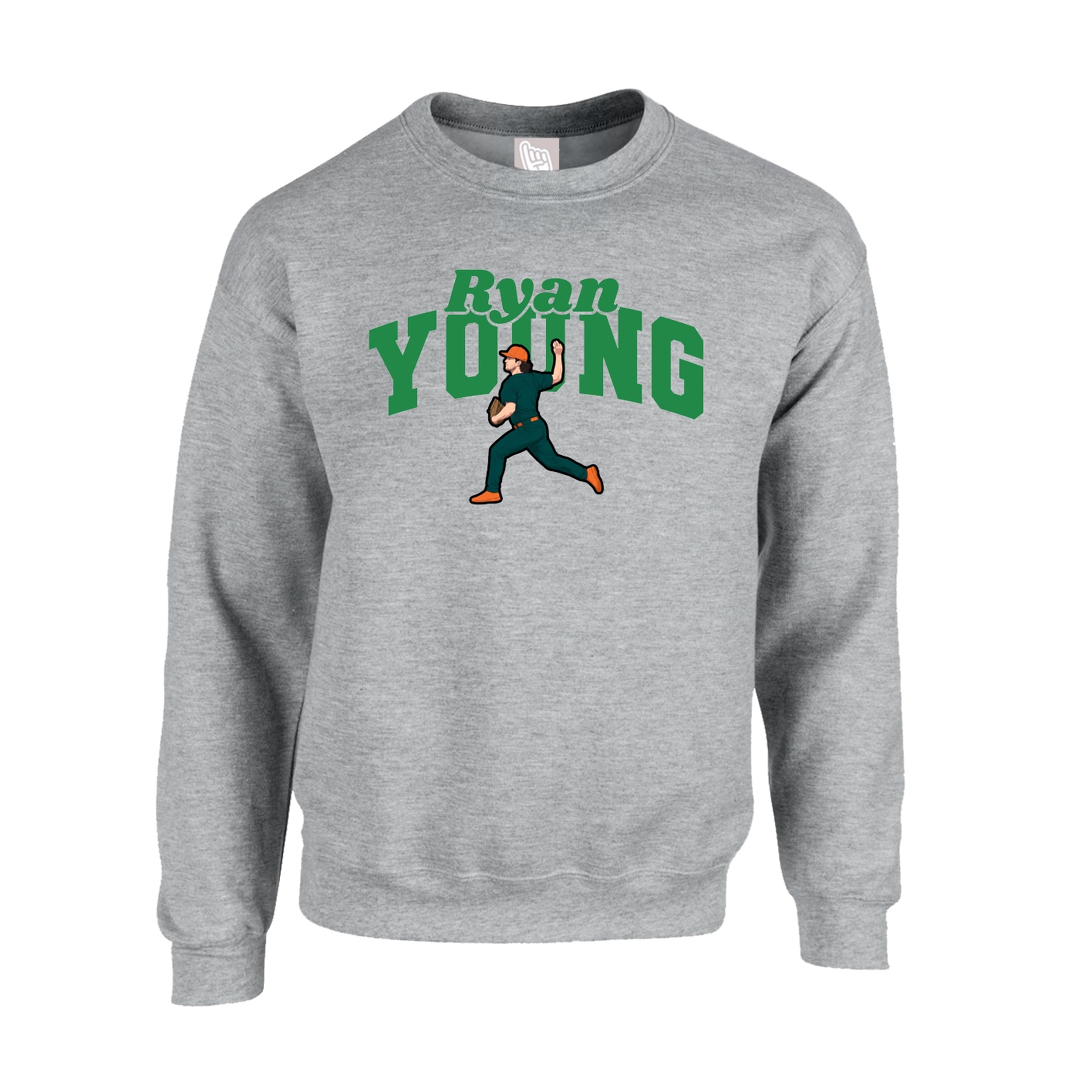 Fleece Crew — Signature Arch in Grey