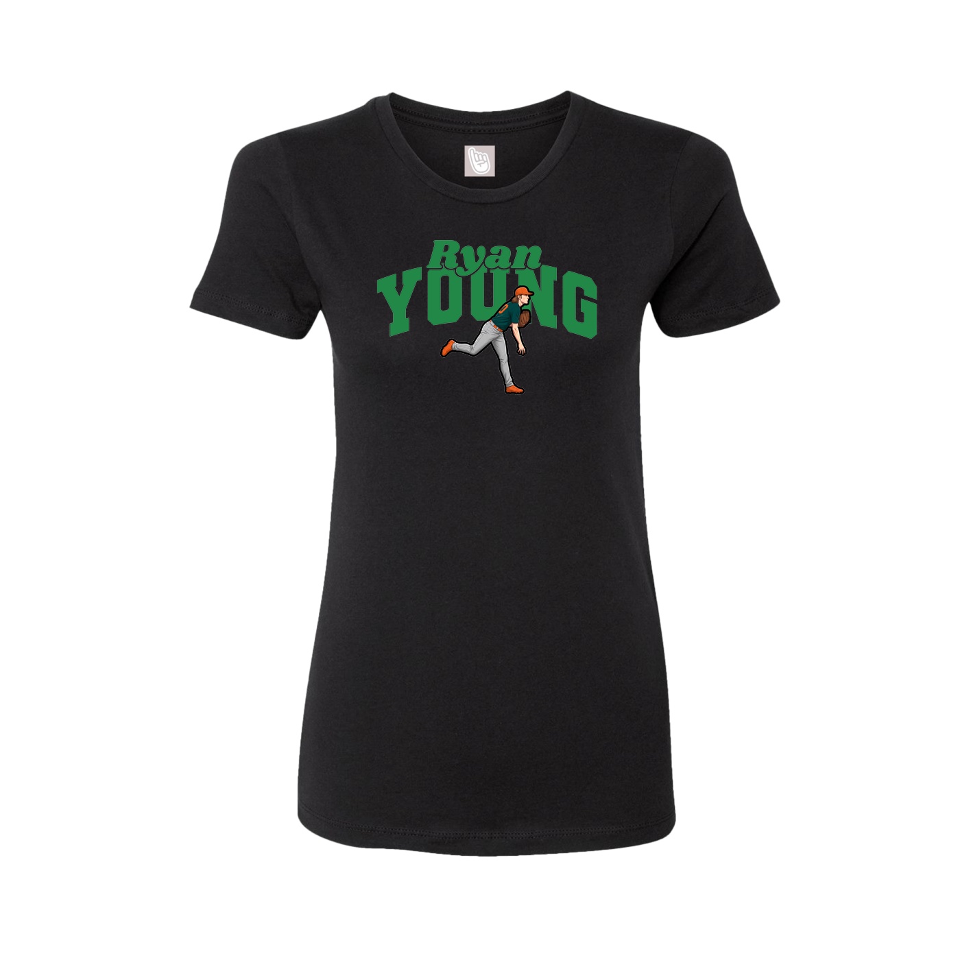 Fitted Women's Tee — Signature Arch in Black