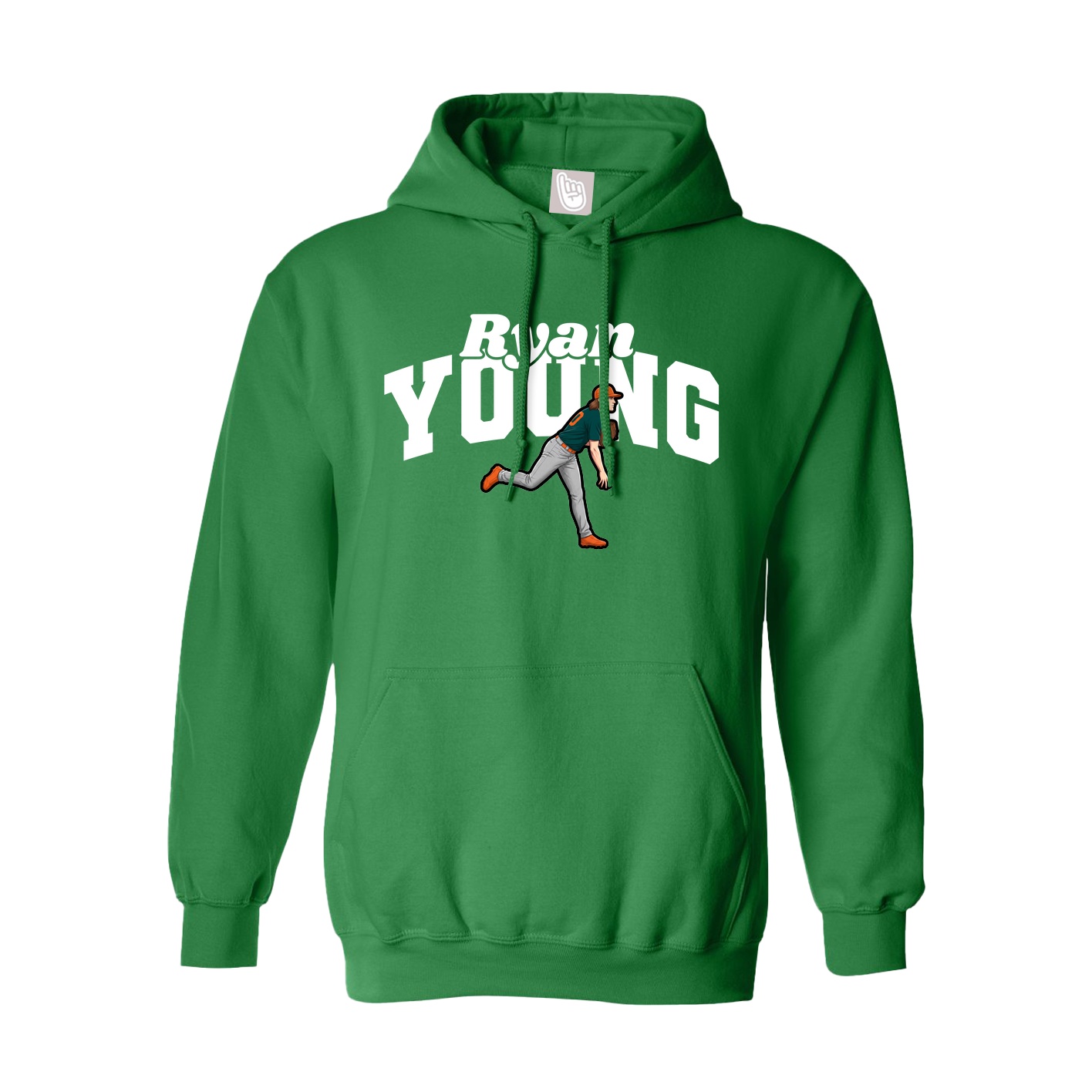 Youth Hoodie — Signature Arch in Green