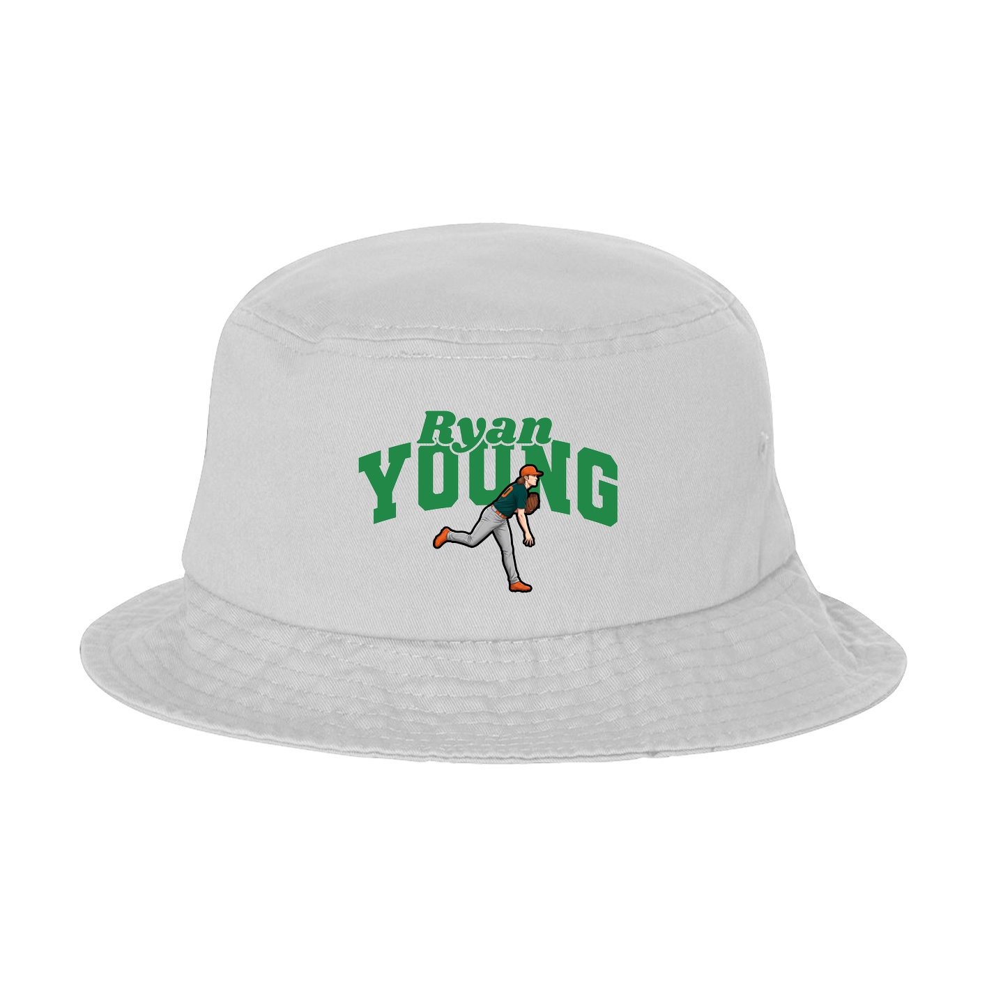 Bucket Cap — Signature Arch in White