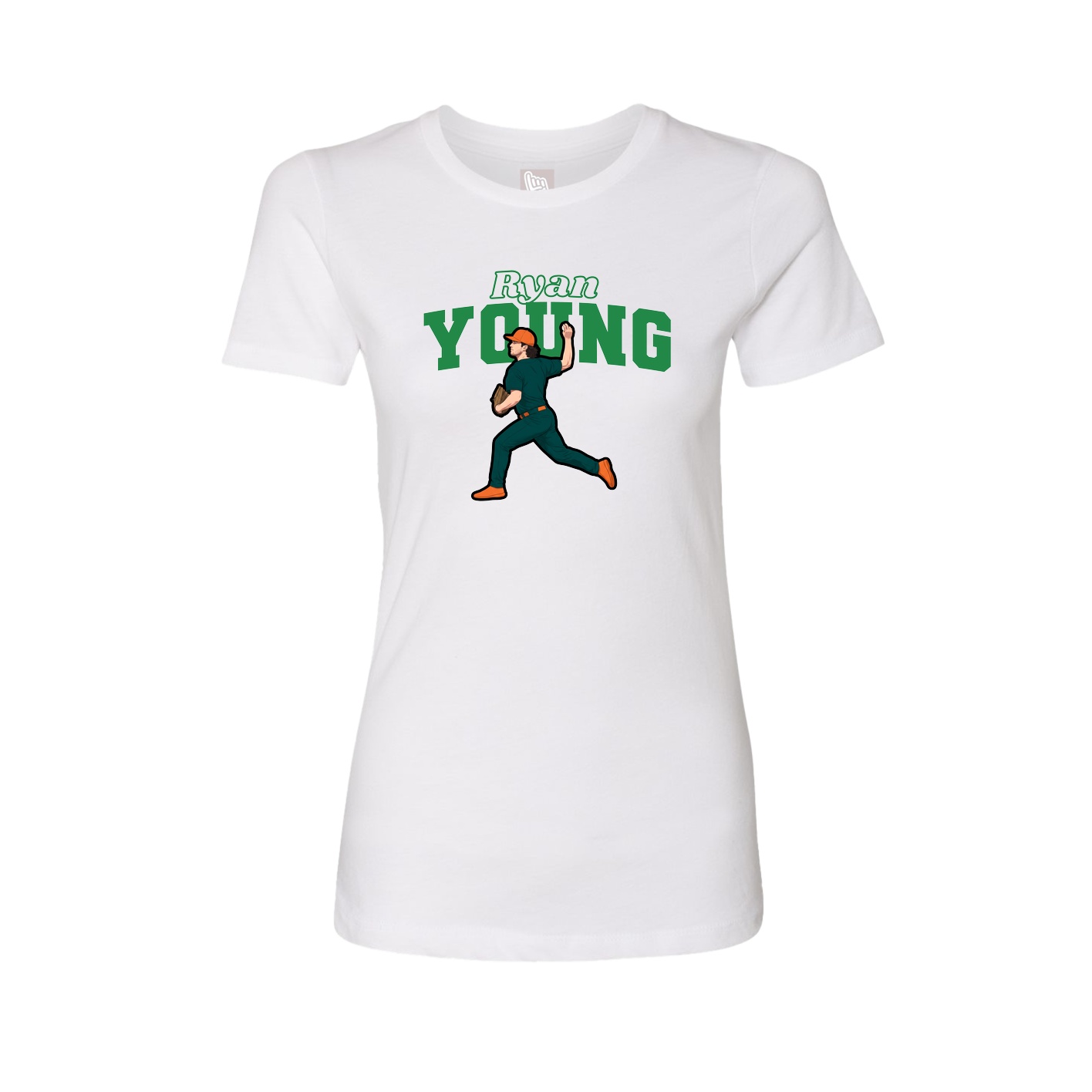 Fitted Women's Tee — Name Arch in White