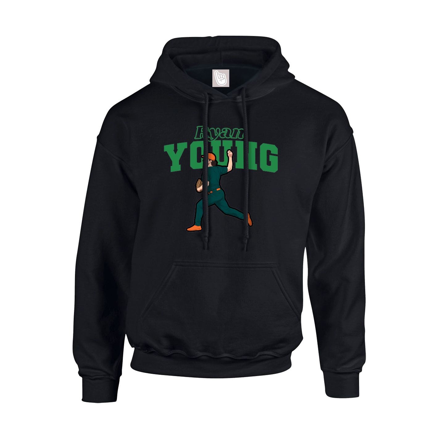 Youth Hoodie — Name Arch in Black