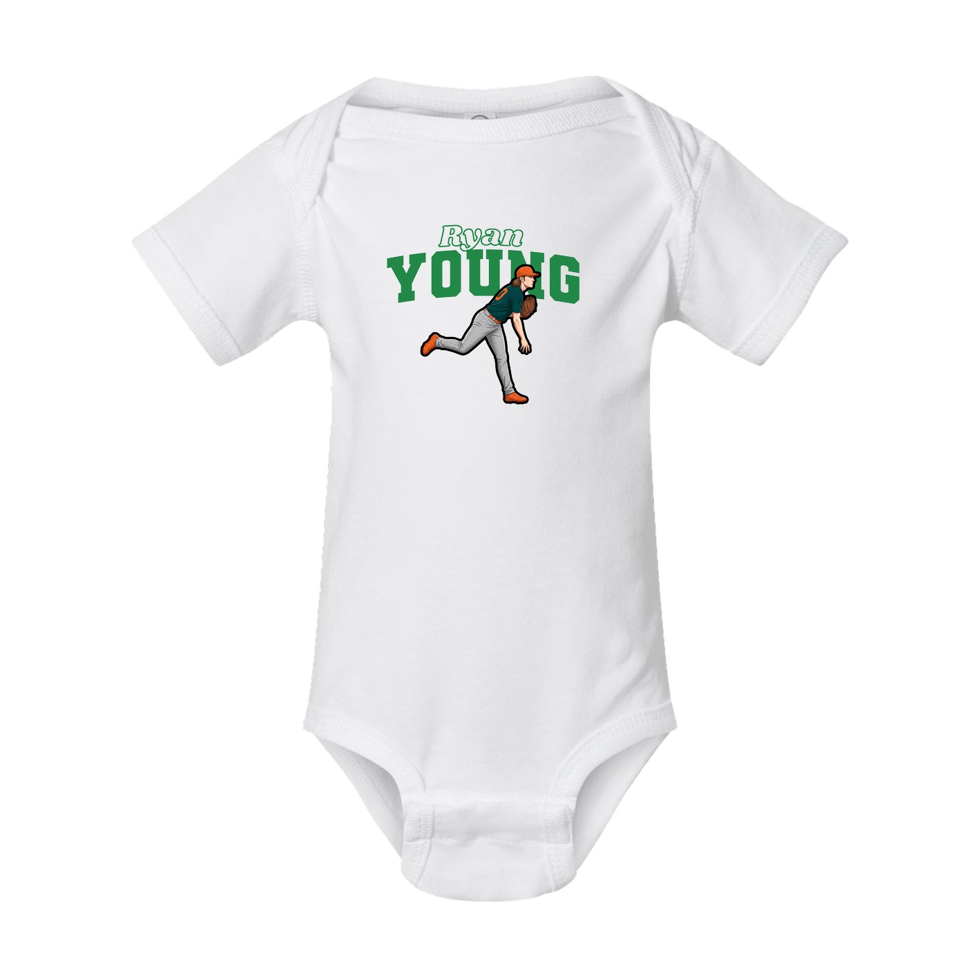 Baby Onesie — Name Arch in White